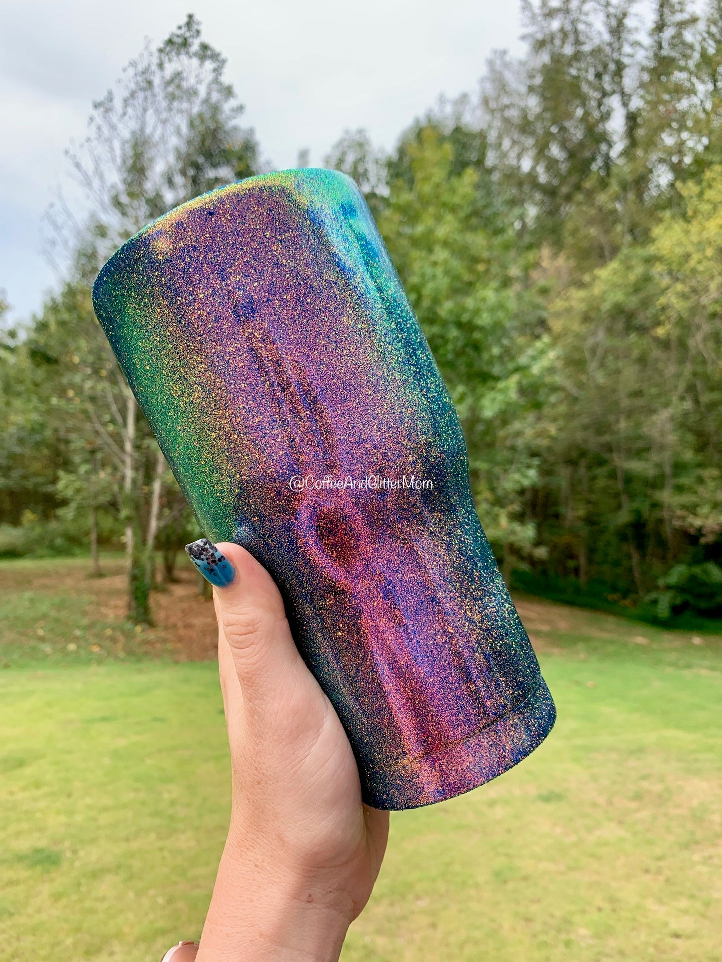 30oz Cobalt Golden Metallic Blue