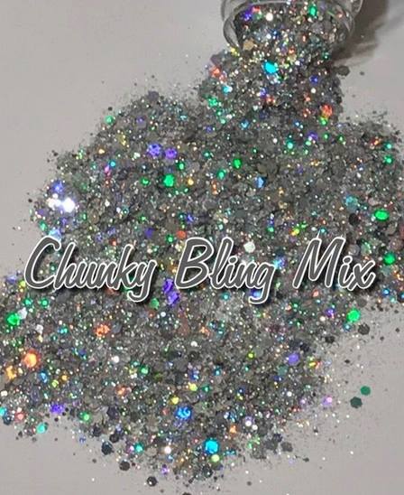 30oz Chunky Holo Bling Bottom Tumbler (Fine Top) One Decal