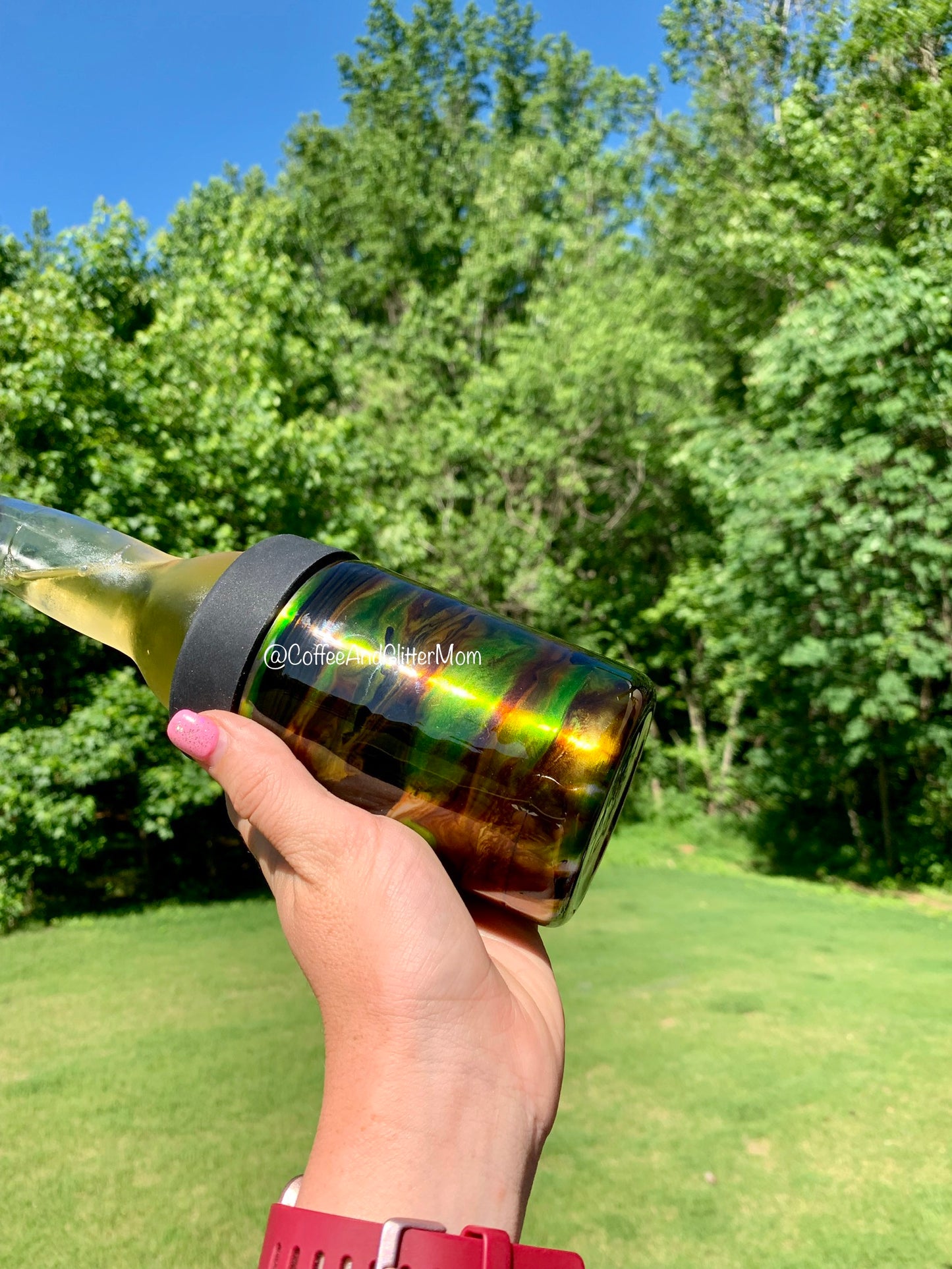 Camo Can Cooler with Rubber with Screw-Top
