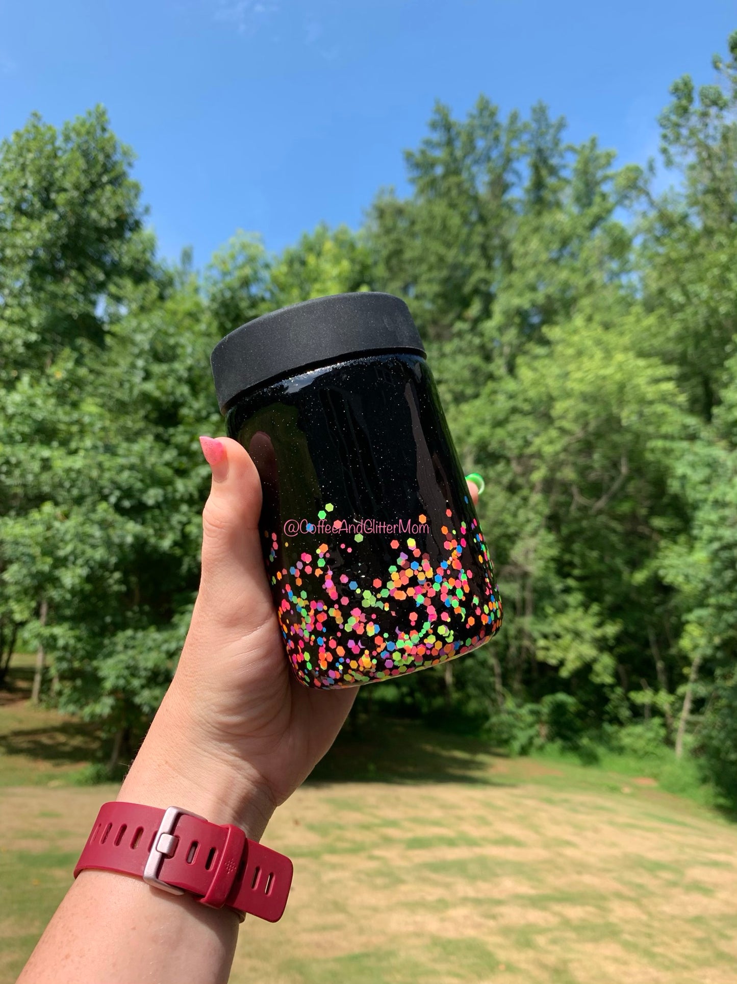 Blacklight Can Cooler with Rubber with Screw-Top