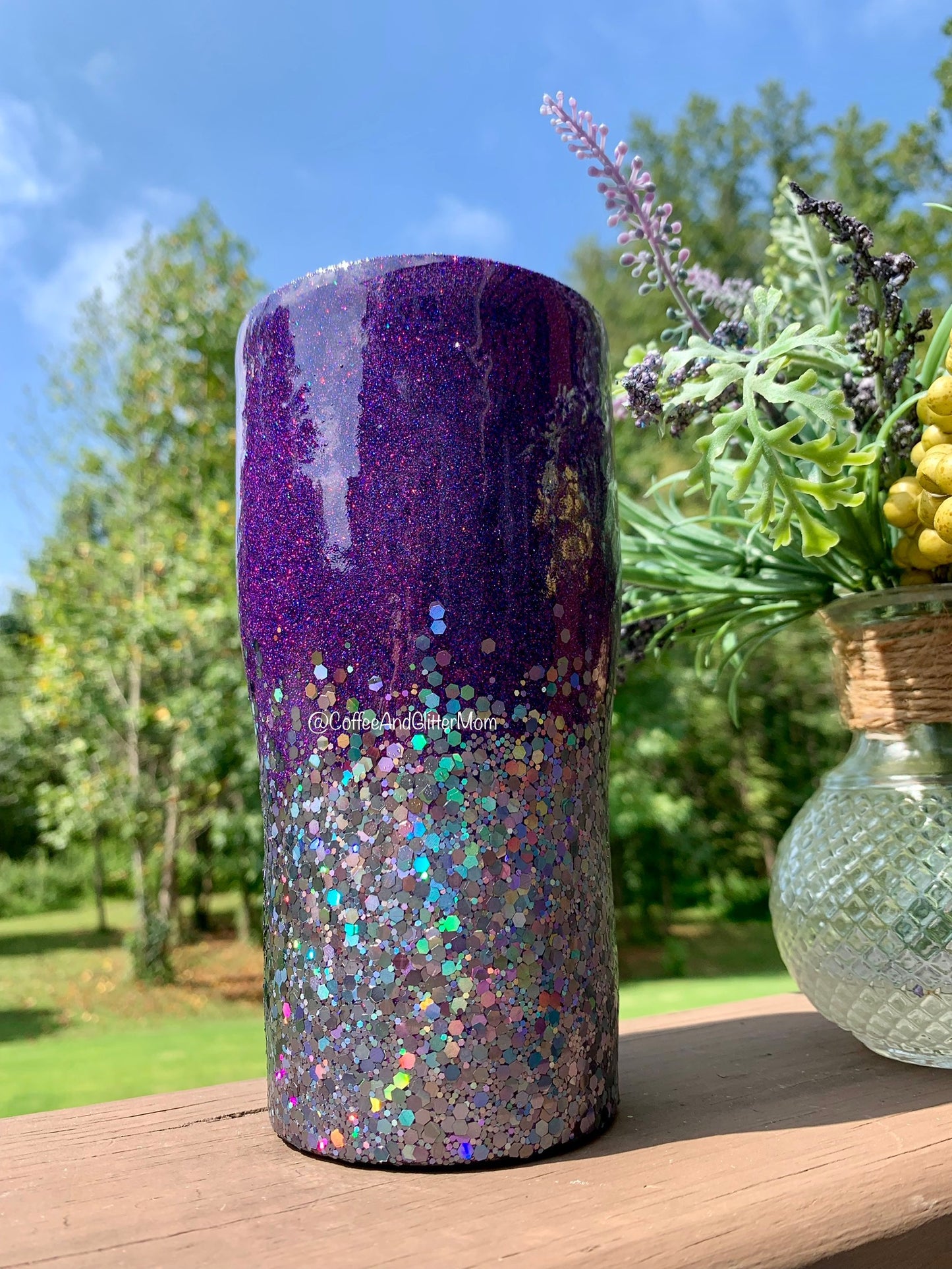 20oz Holo Cosmic Purple to chunky Holo Gunmetal Slim Curve