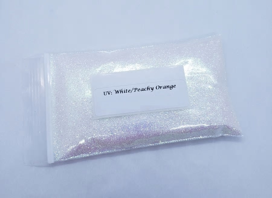 UV Glitter White/Peachy Orange Fine