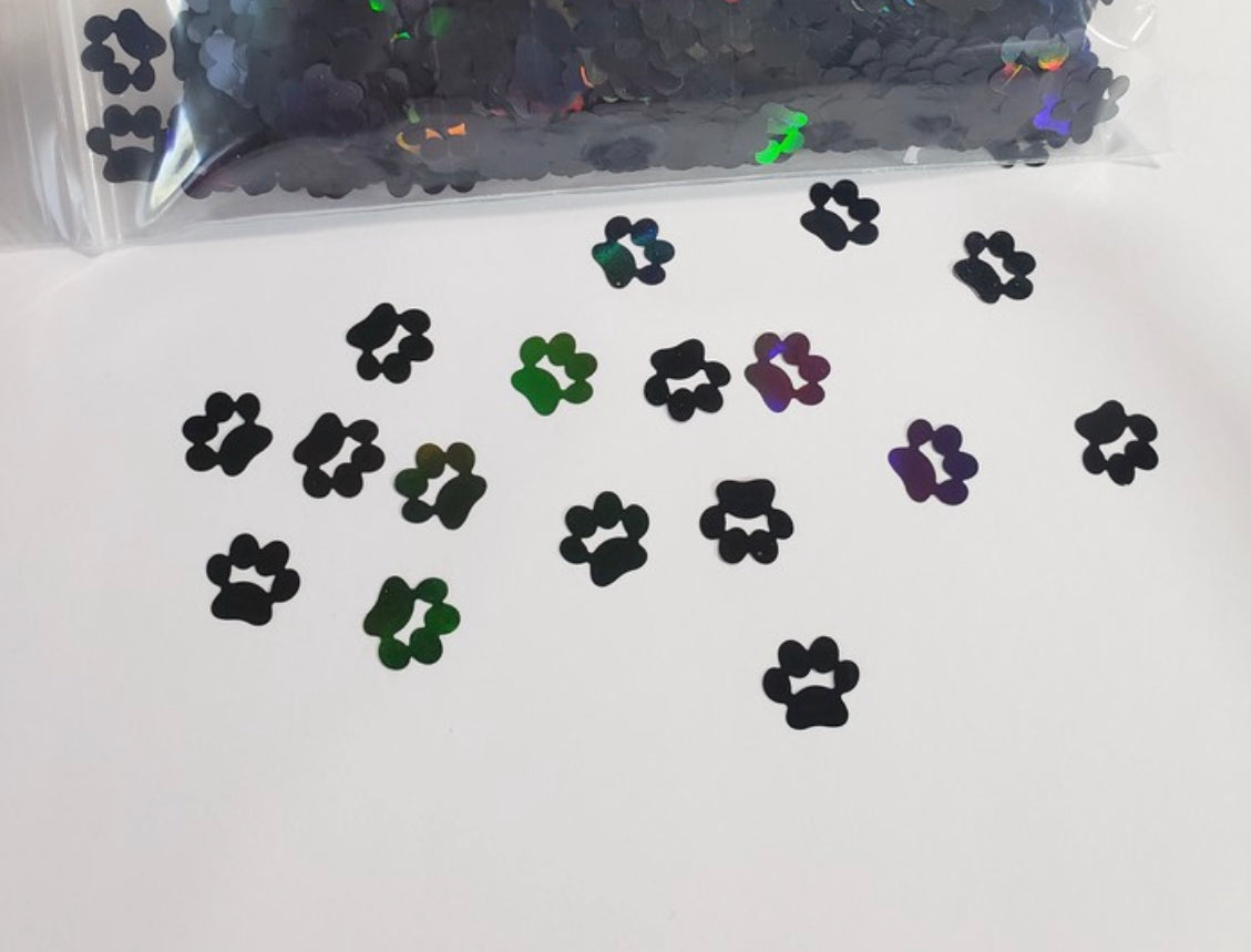 Black Holo Paw Prints