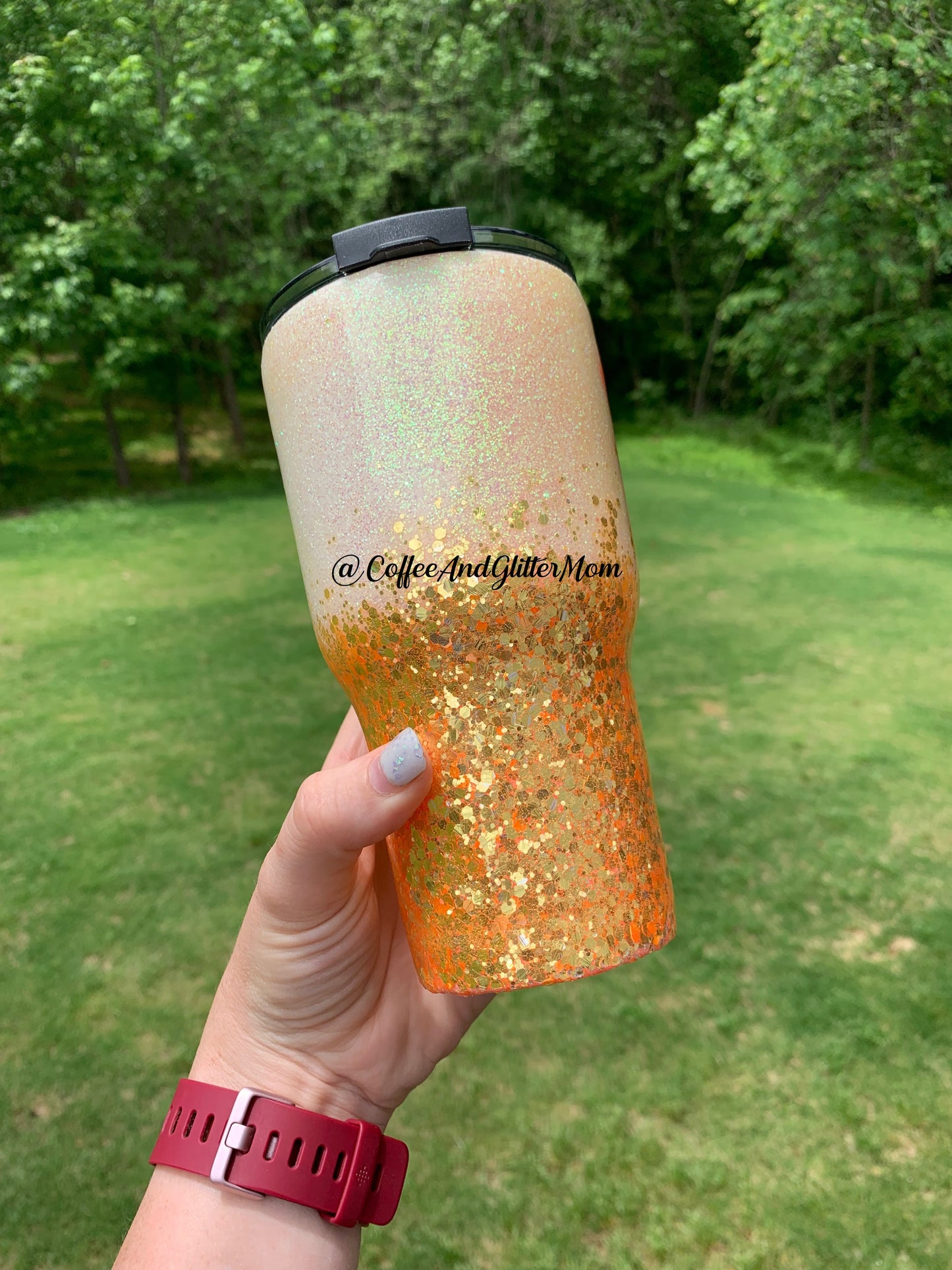 UV Glitter White/Peachy Orange Fine
