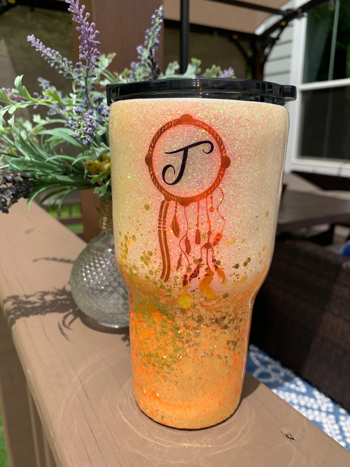 UV Glitter White/Peachy Orange Fine
