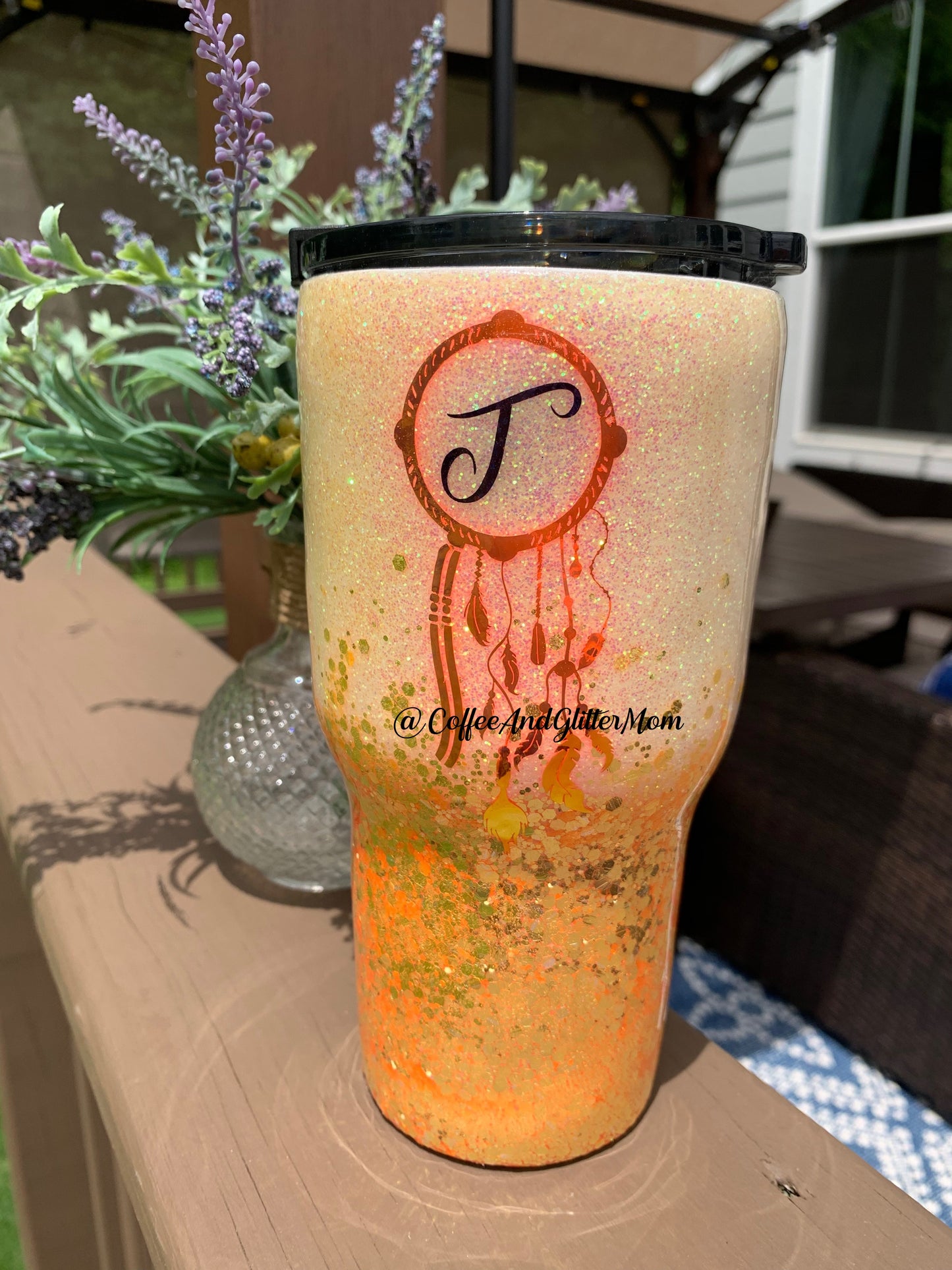 UV Glitter White/Peachy Orange Fine