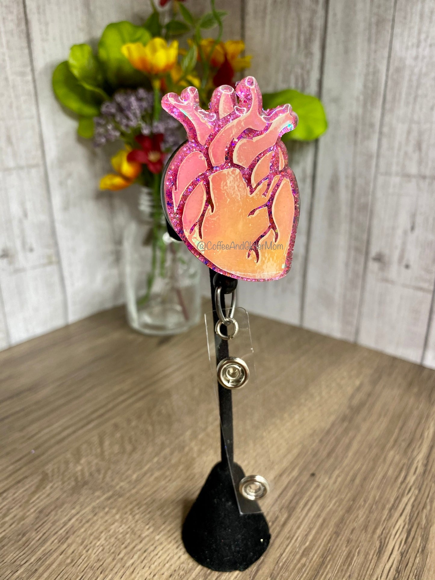 Anatomical Pink Heart Badge Reel