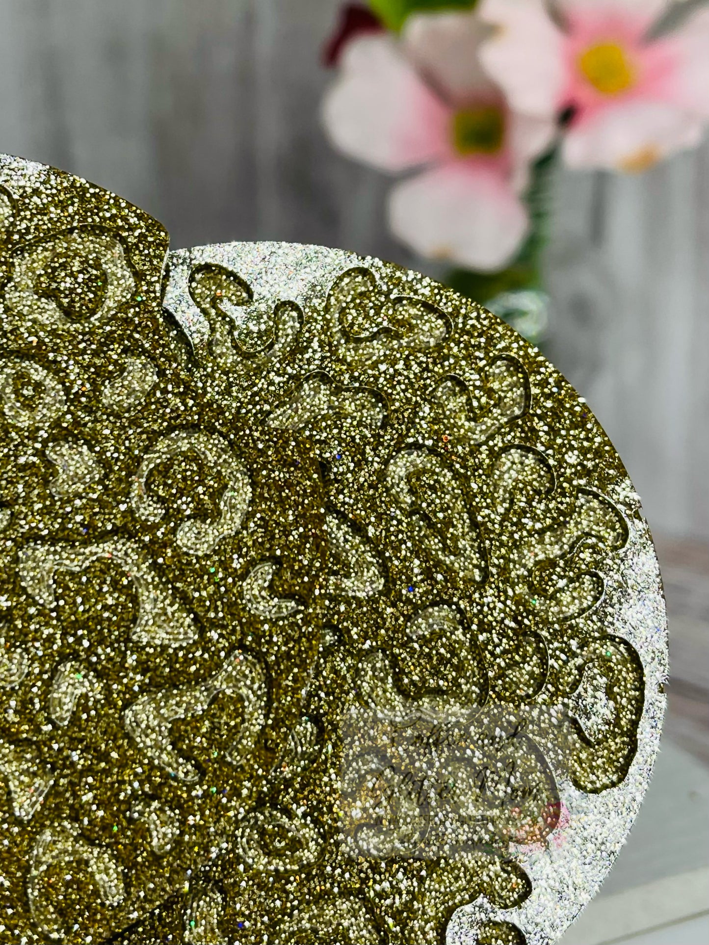 Large Gold Animal Print Car Coaster