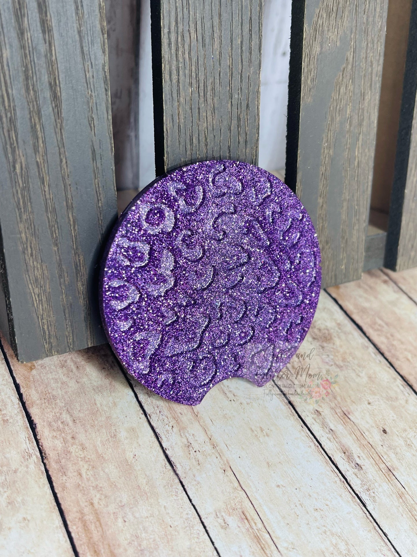 Leopard Print Orchid Small Car Coaster