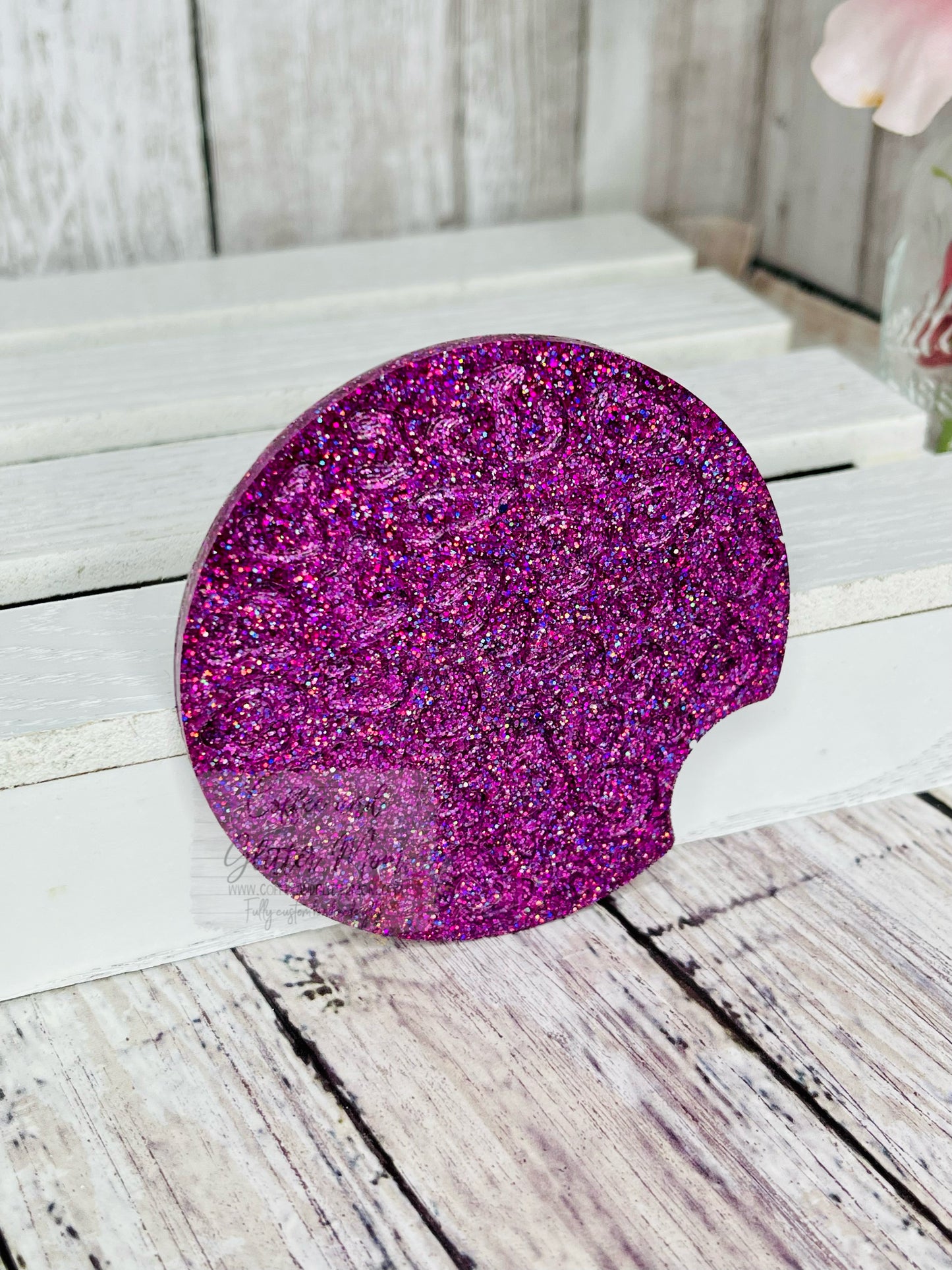 Animal Print Electric Purple Large Car Coaster