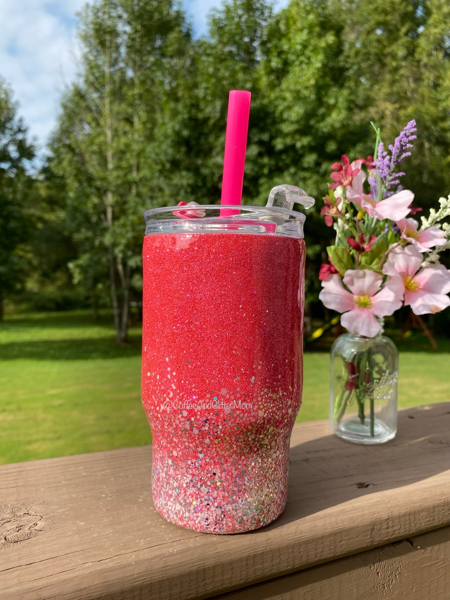 Pink Ember to Classy 14oz Kids tumbler (with straw)