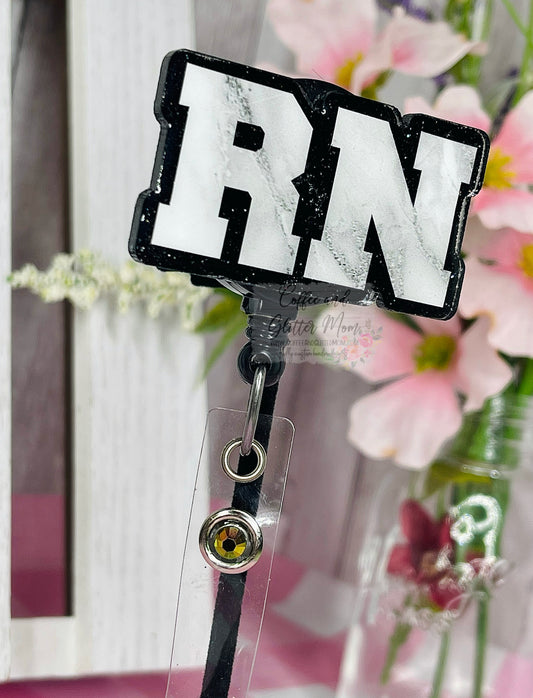 RN Marble Designer Badge Reel