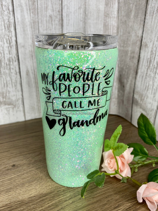 My Favorite People Call Me Grandma Opal Mint 16oz Slim Pint