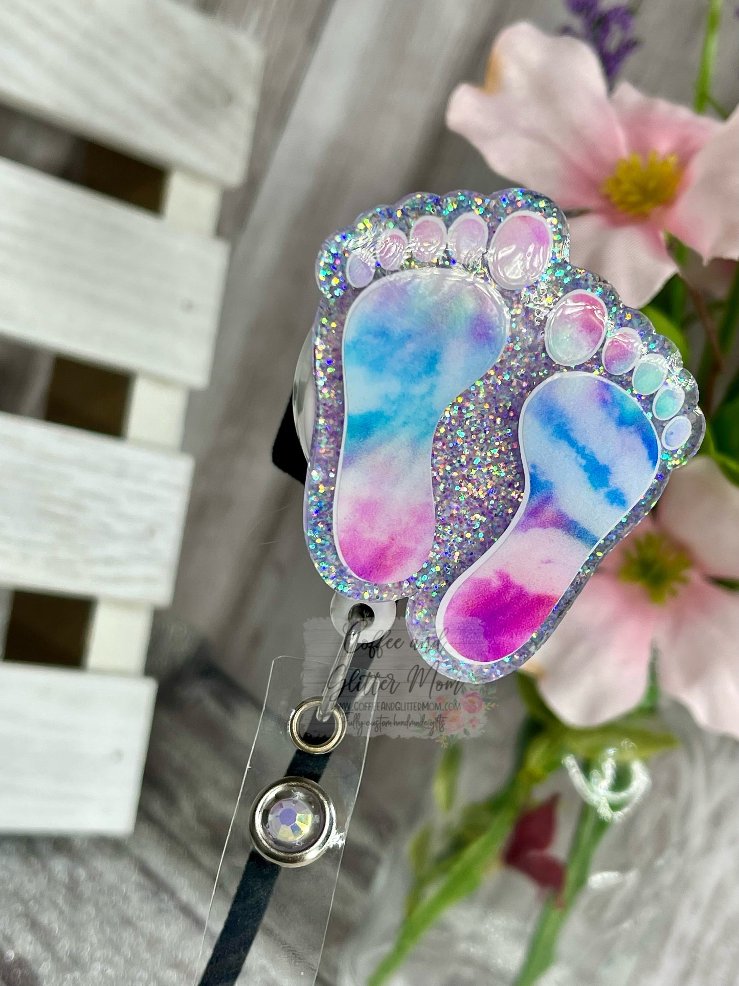 Tie-Dye Feet Badge Reel