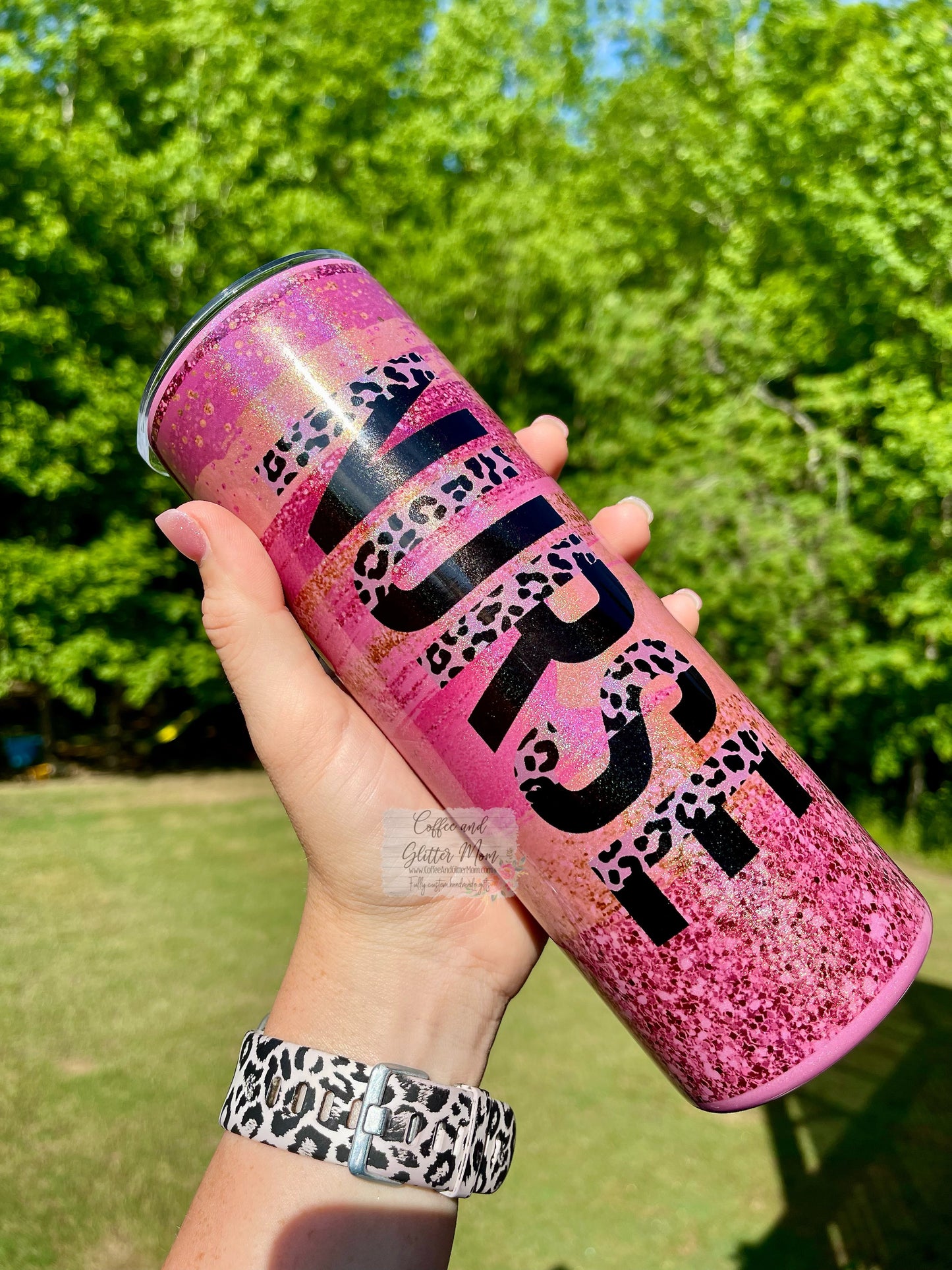 Nurse Animal Print 20oz Pink Rainbow Skinny Tumbler