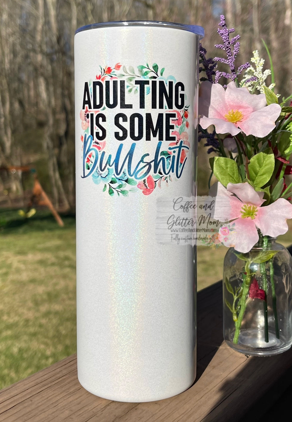 Custom Holographic Rainbow 20oz Skinny Tumbler