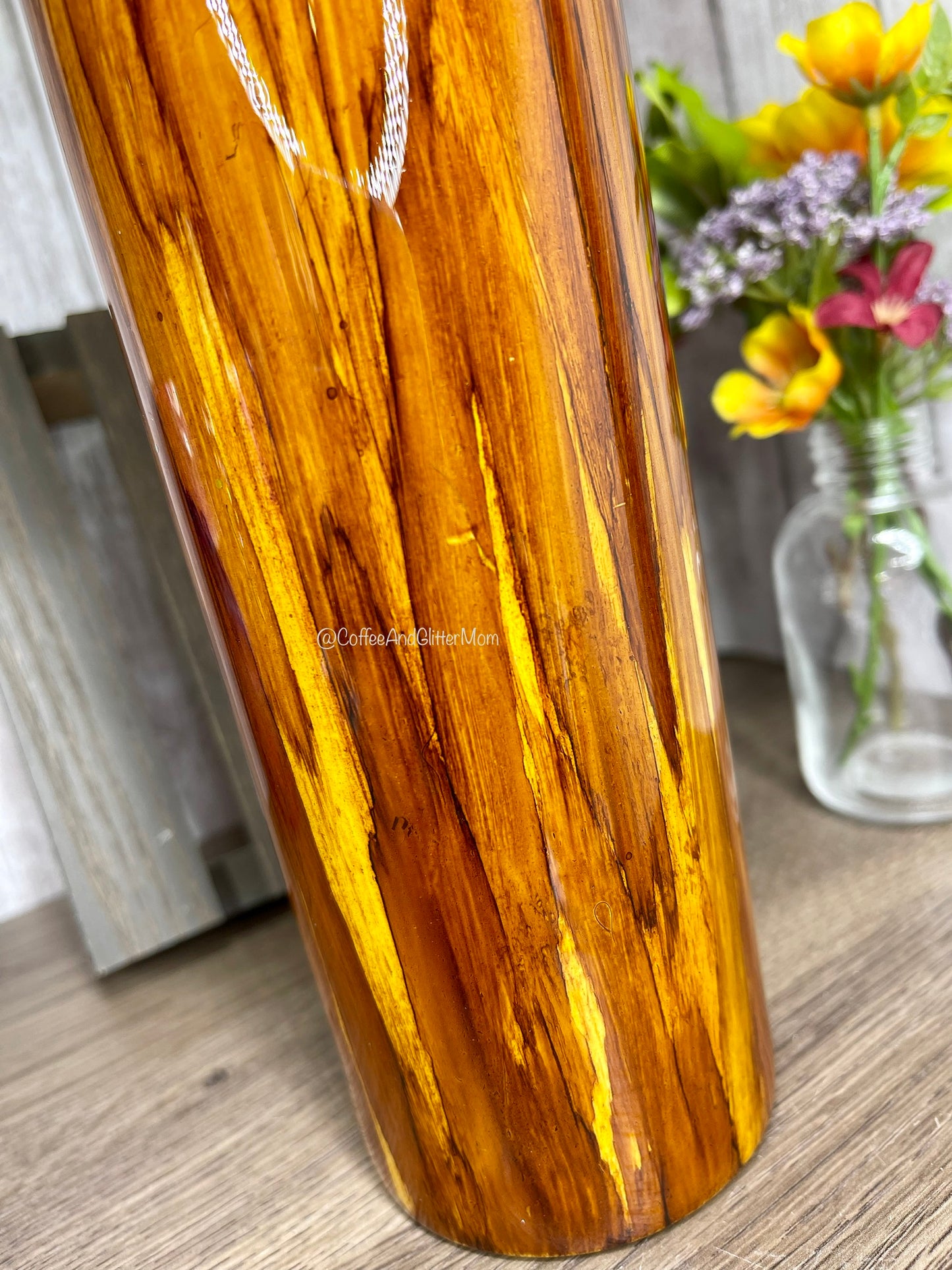 20oz Skinny Wood Grain Tumbler