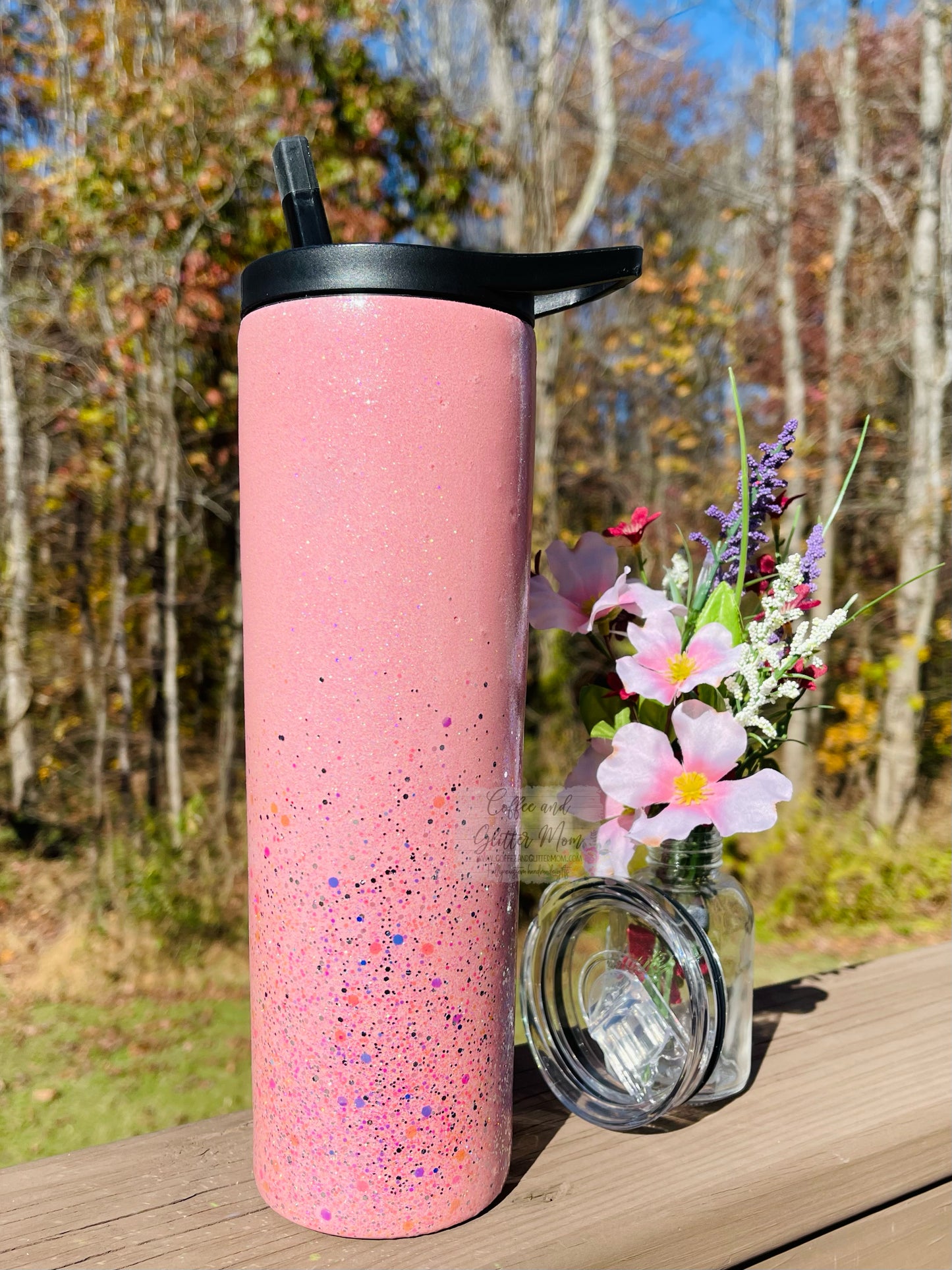 Blush Pink Classy 30oz Duo-Lid Skinny Tumbler With Straw