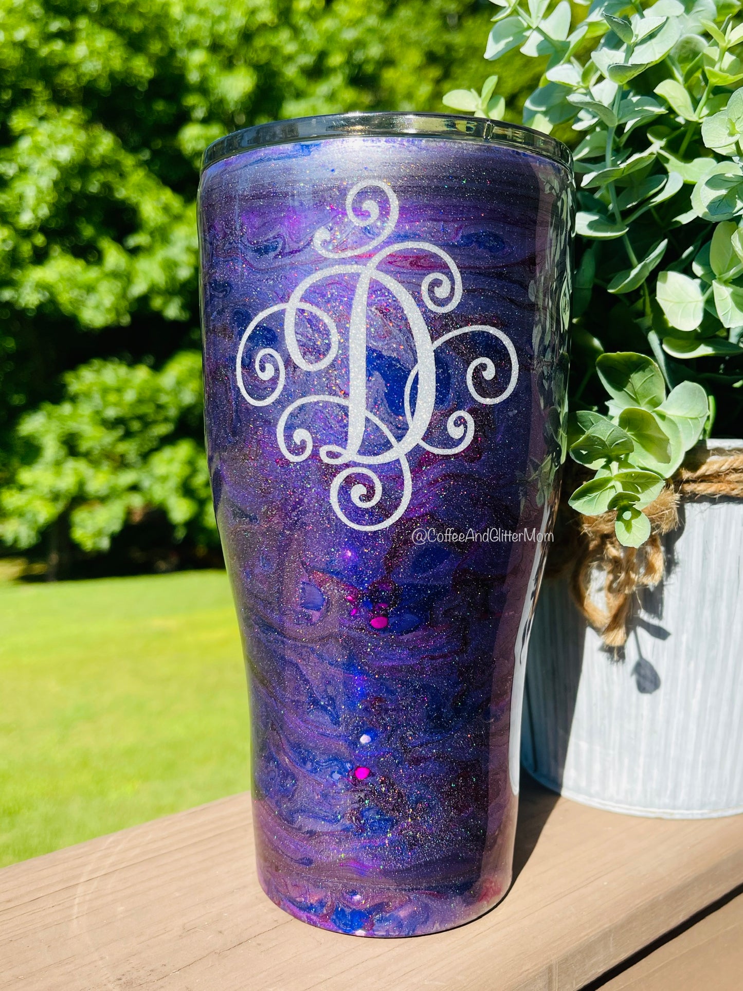 Purple and Silver Ink Tumbler