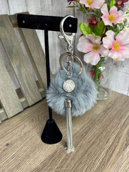 Grey Floofball Keychain