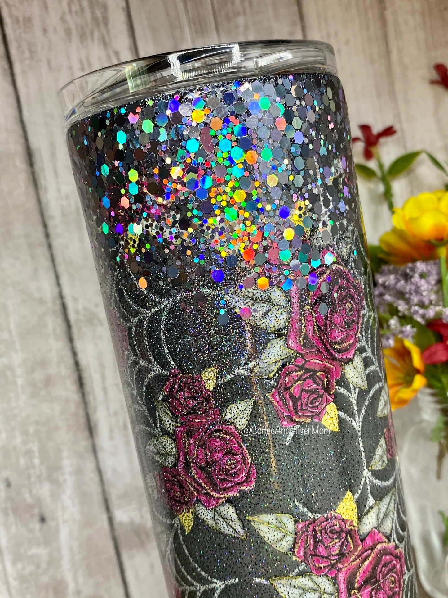 Web of Roses Gunmetal Chunky Drip 20oz Skinny