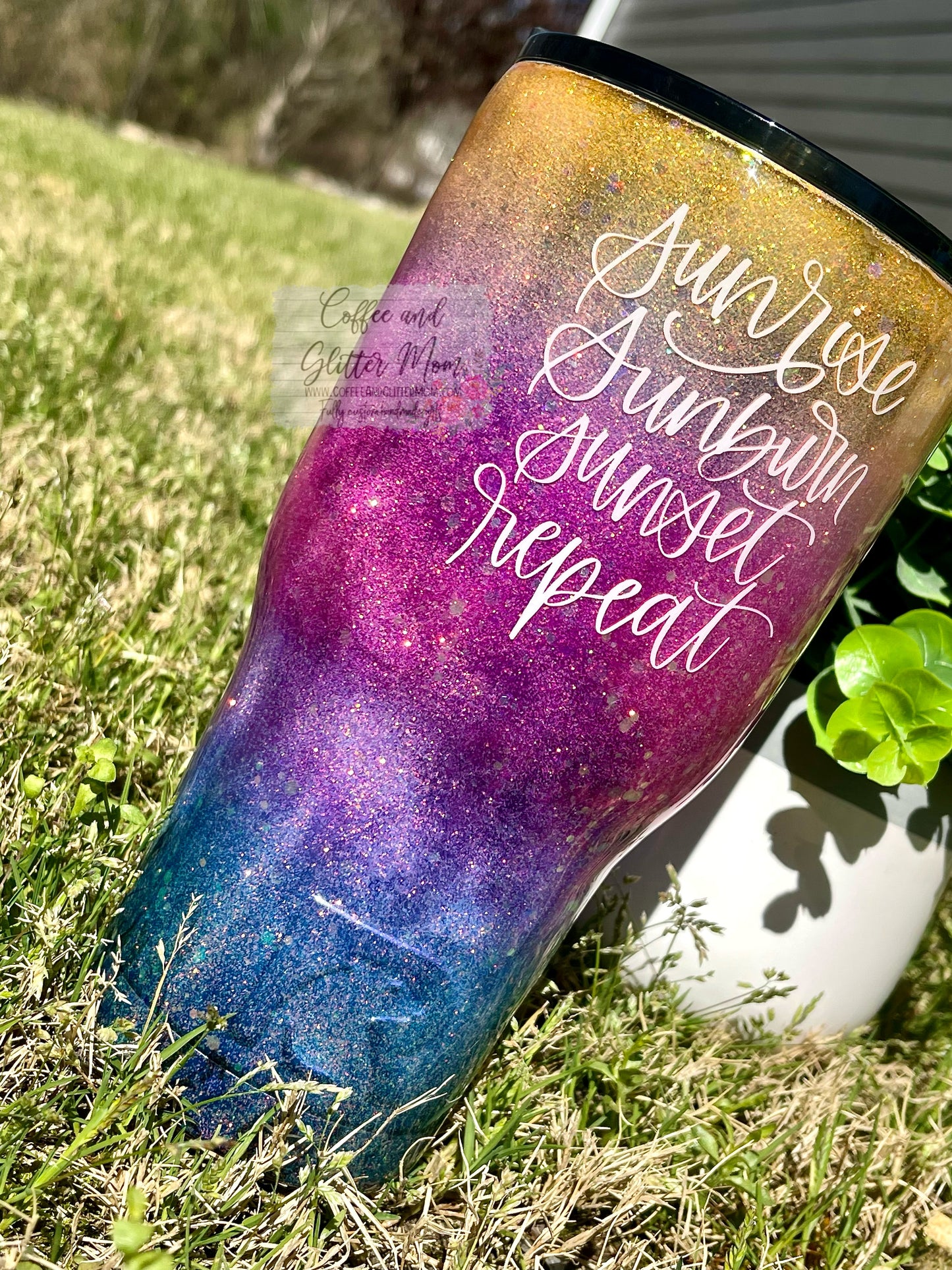 Sunrise Sunburn Sunset Repeat 30oz Rtic Tri-Color Tumbler