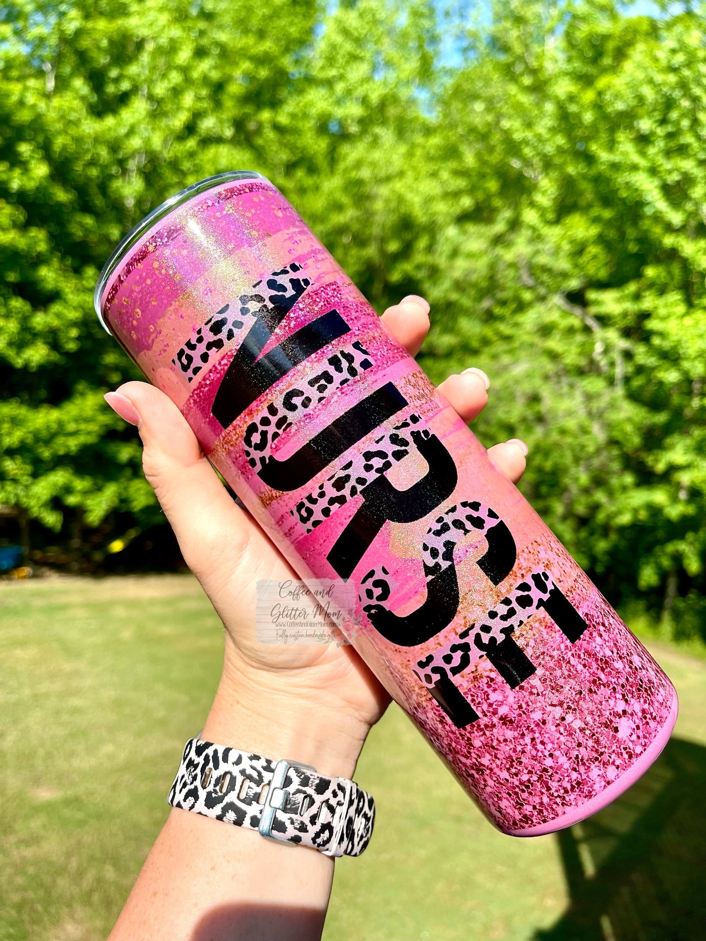 Nurse Animal Print 20oz Pink Rainbow Skinny Tumbler