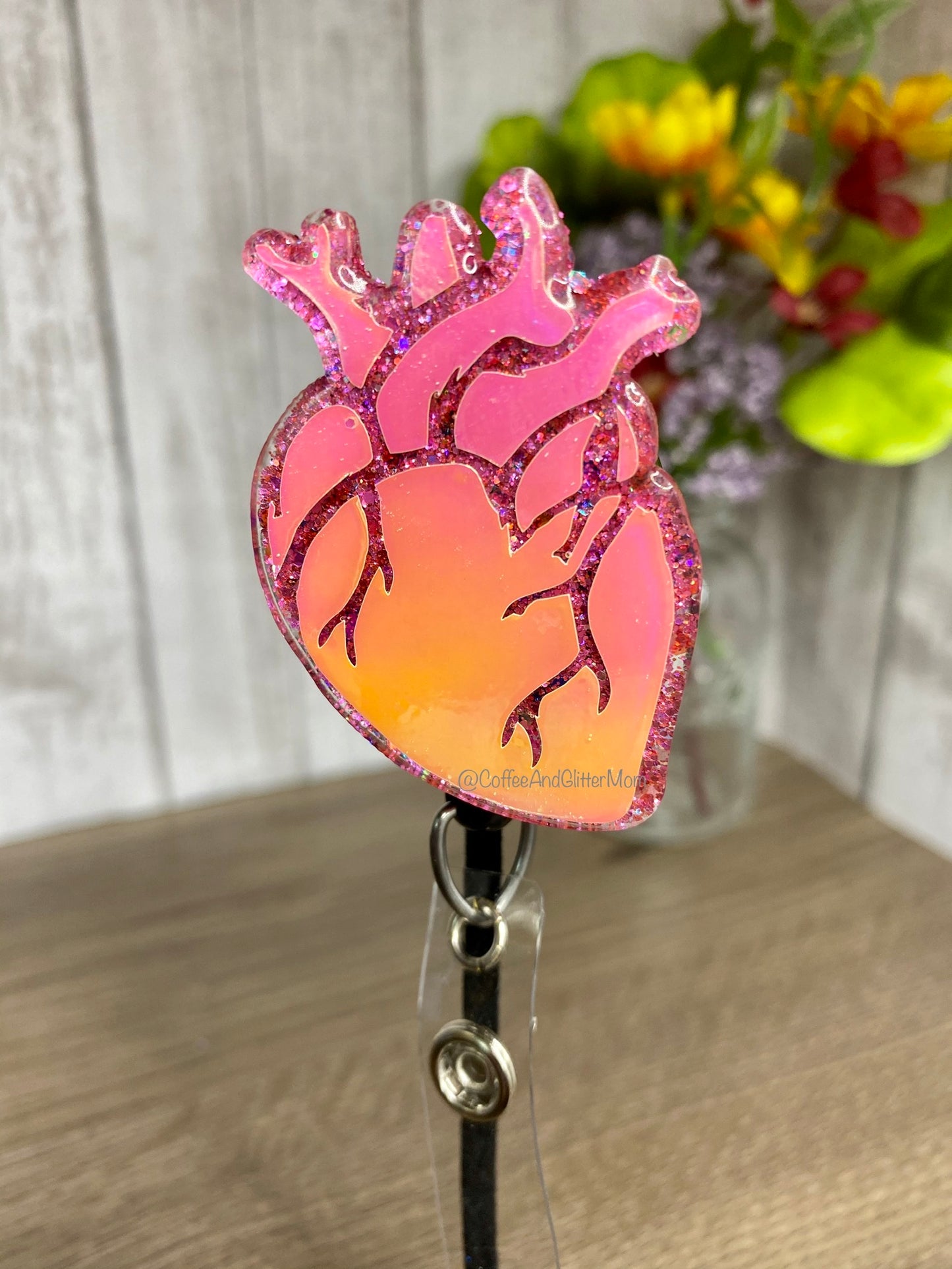 Anatomical Pink Heart Badge Reel