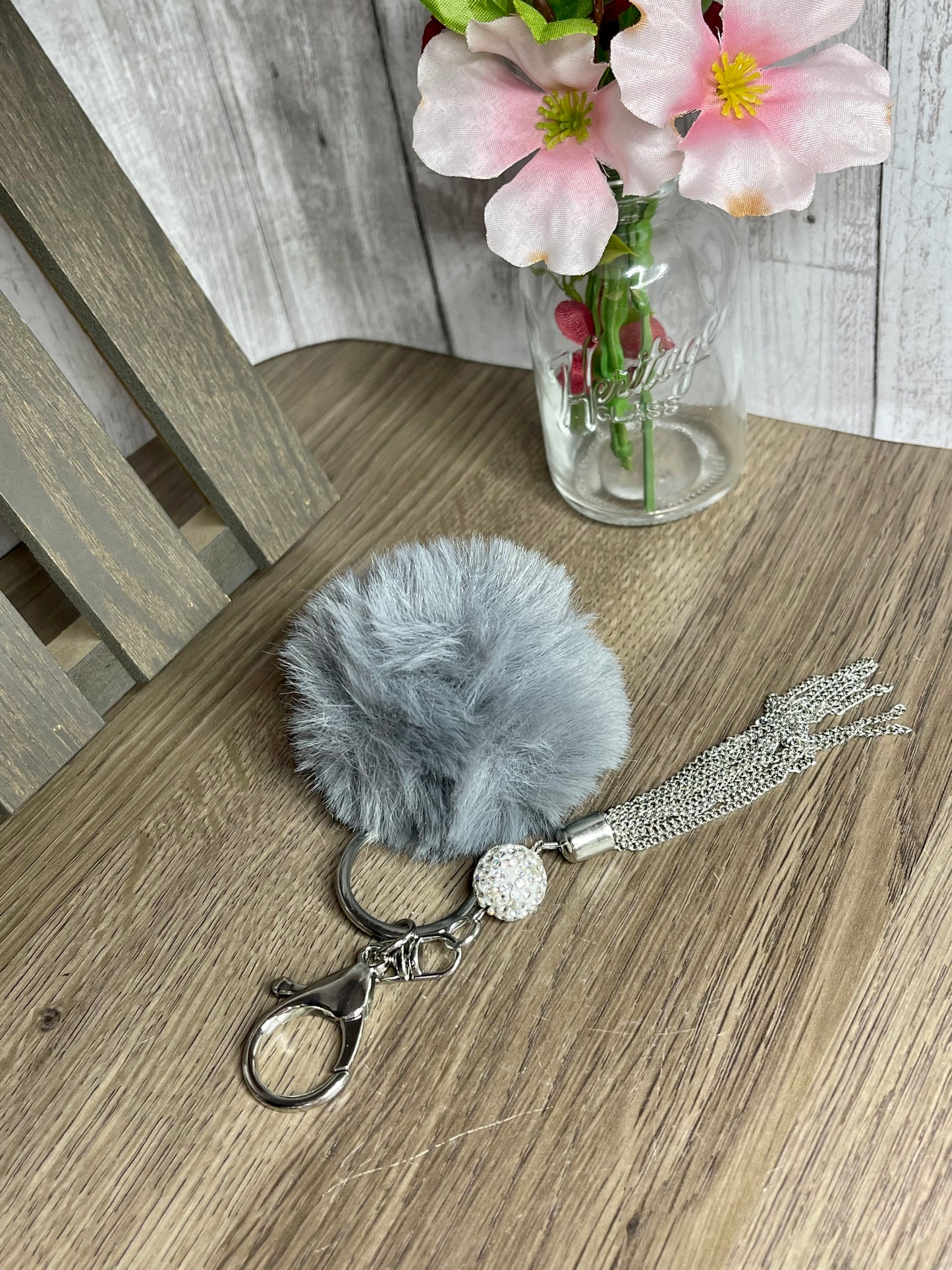 Grey Floofball Keychain