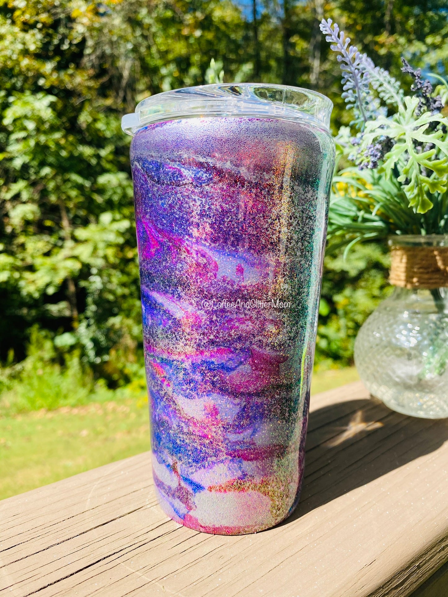Purple and Silver Ink Tumbler