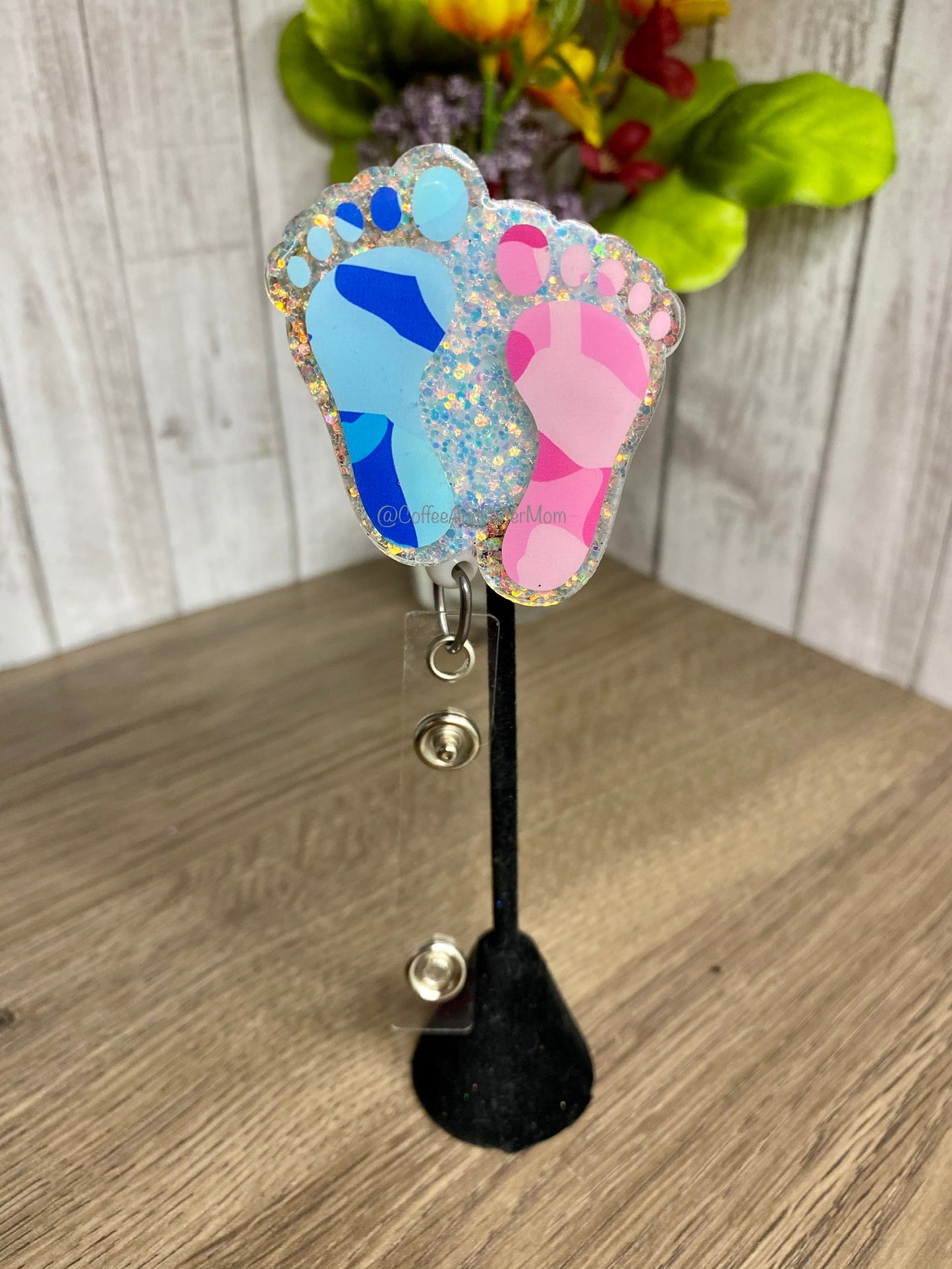 Camo Baby Feet Badge Reel