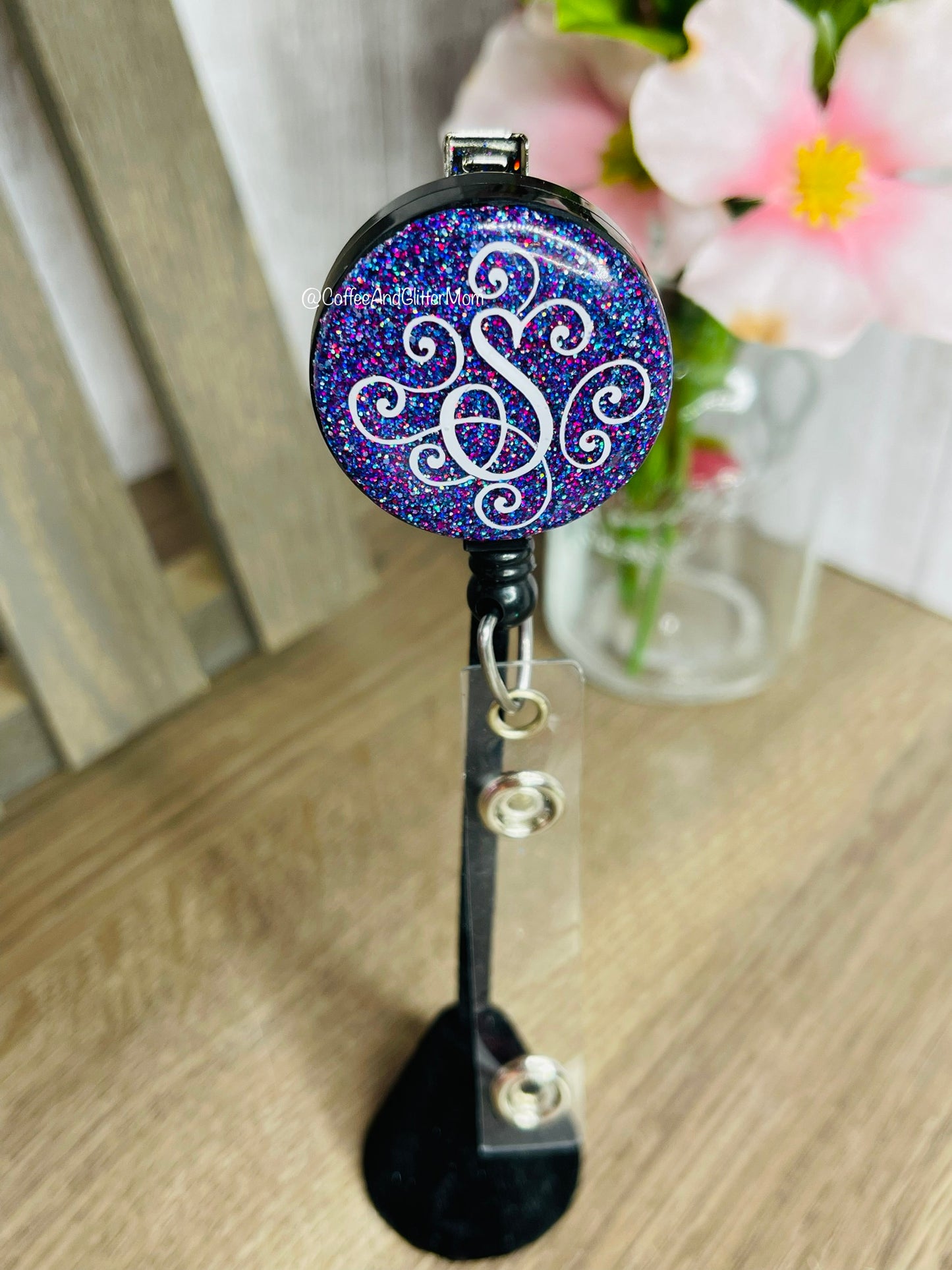 Swirly “S” Mermaid Rainbow Badge Reel