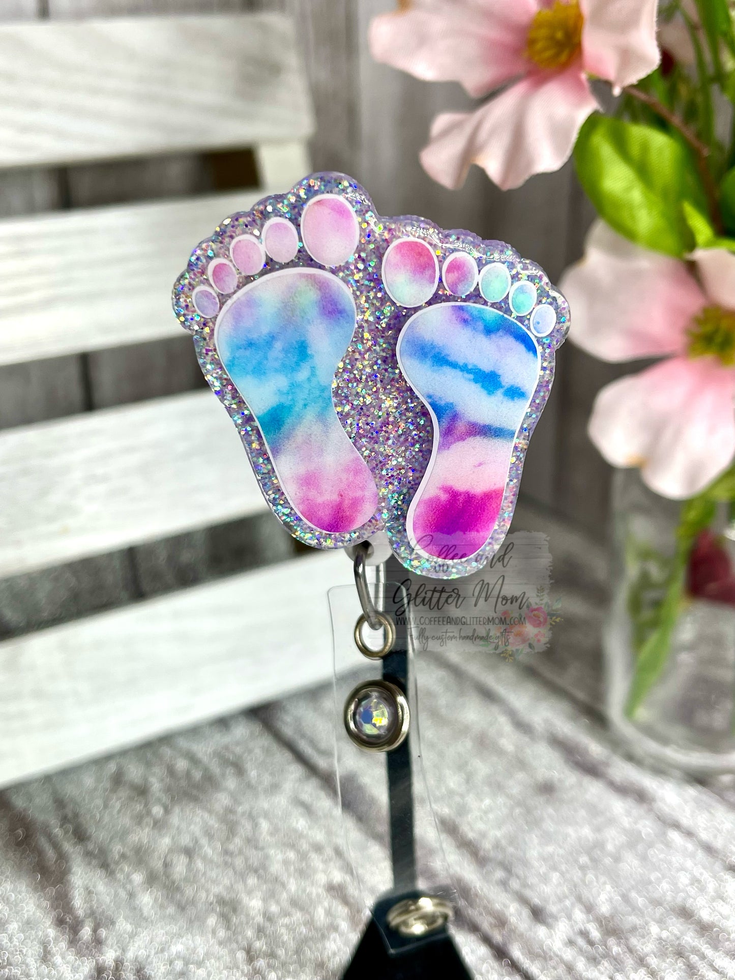 Tie-Dye Feet Badge Reel