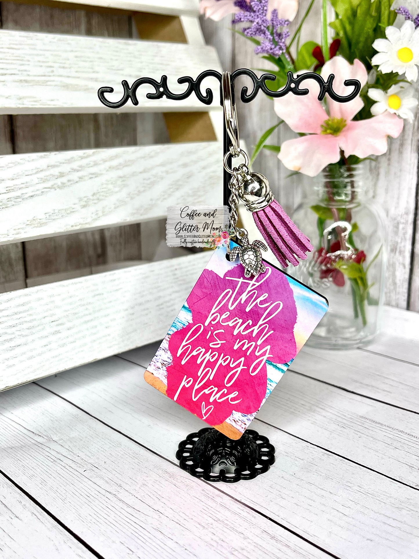 The Beach Is My Happy Place Keychain