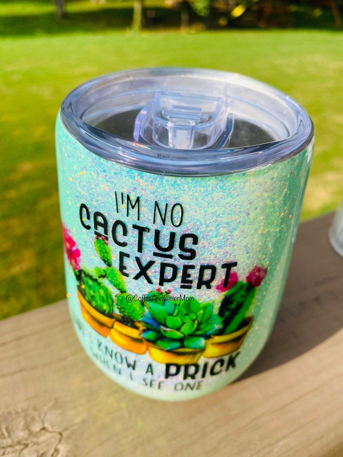 I Know A Prick 15oz Opal Mint Wine Tumbler With Lid