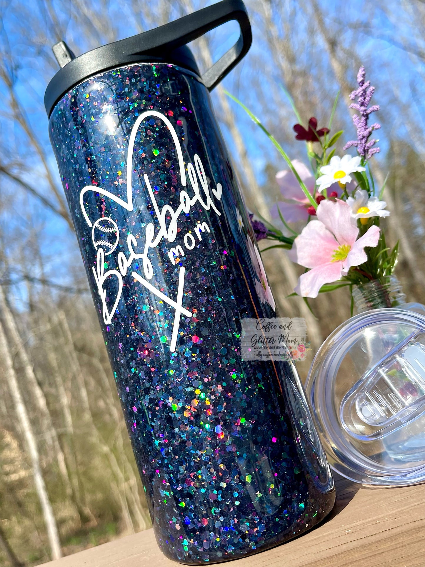 Baseball Mom 25oz Duo-Lid Skinny Tumbler With Straw