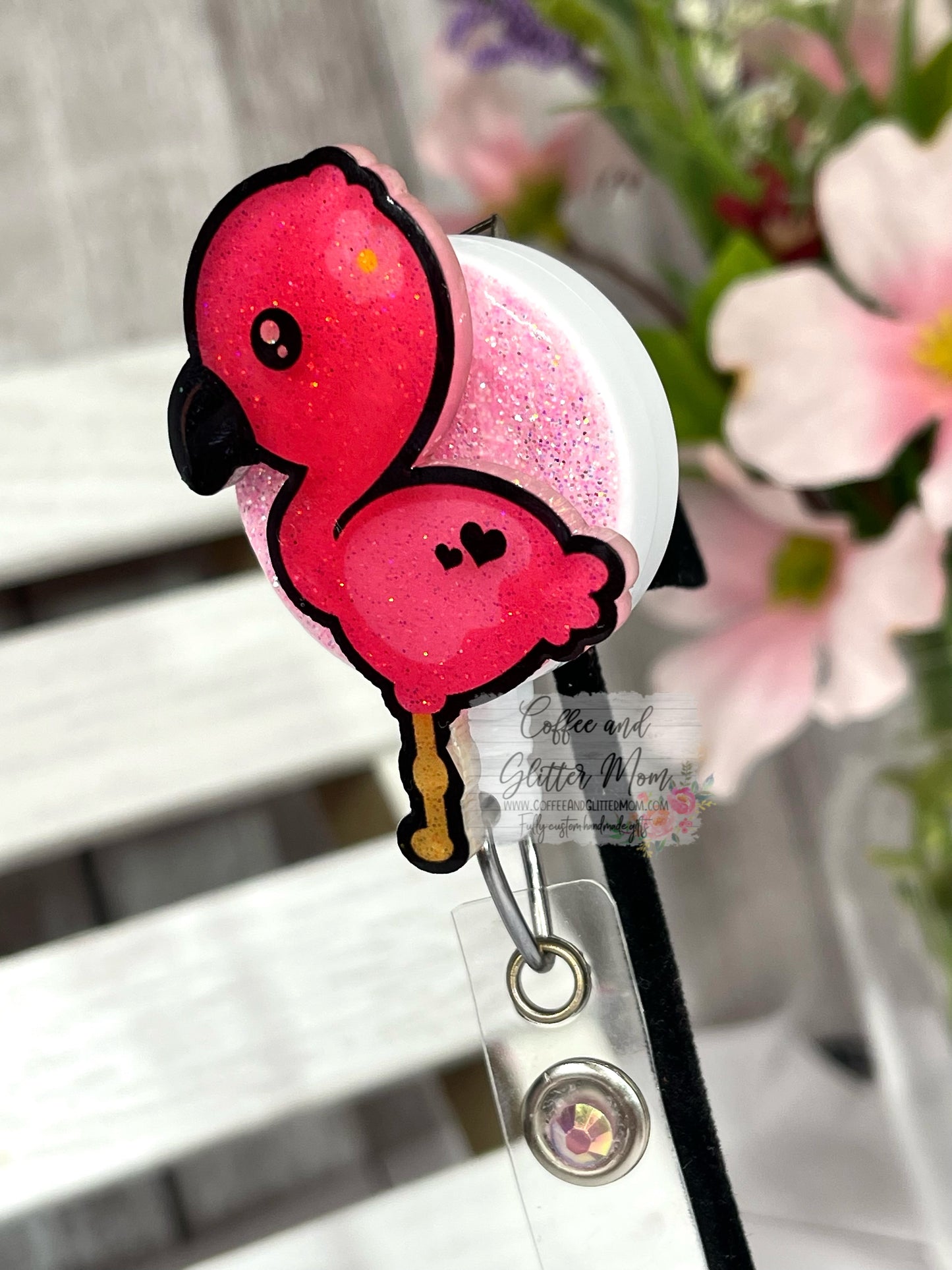 Baby Flamingo Badge Reel