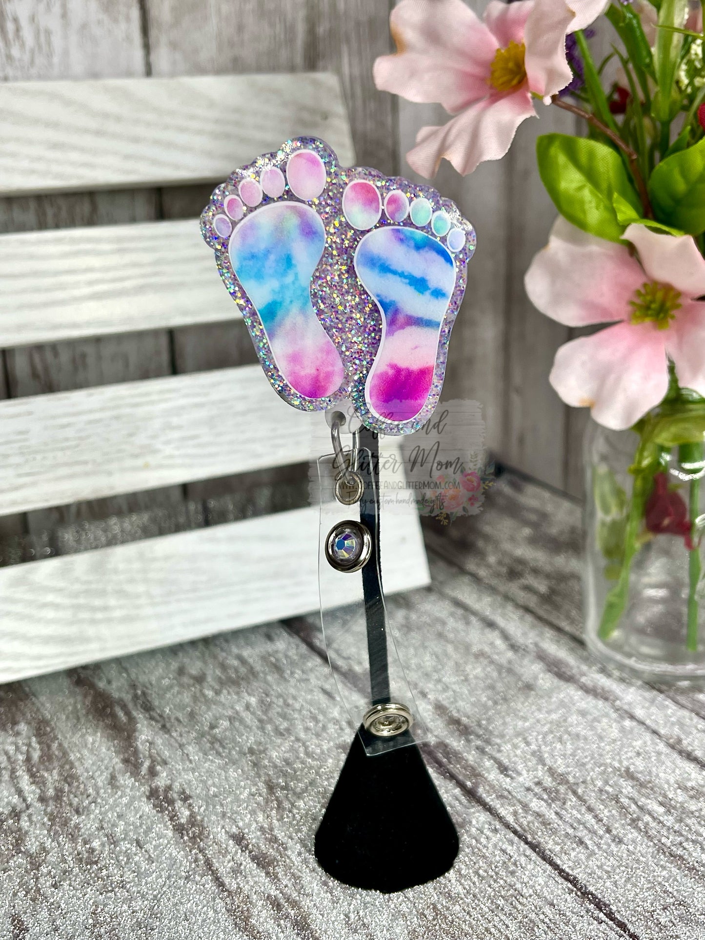Tie-Dye Feet Badge Reel