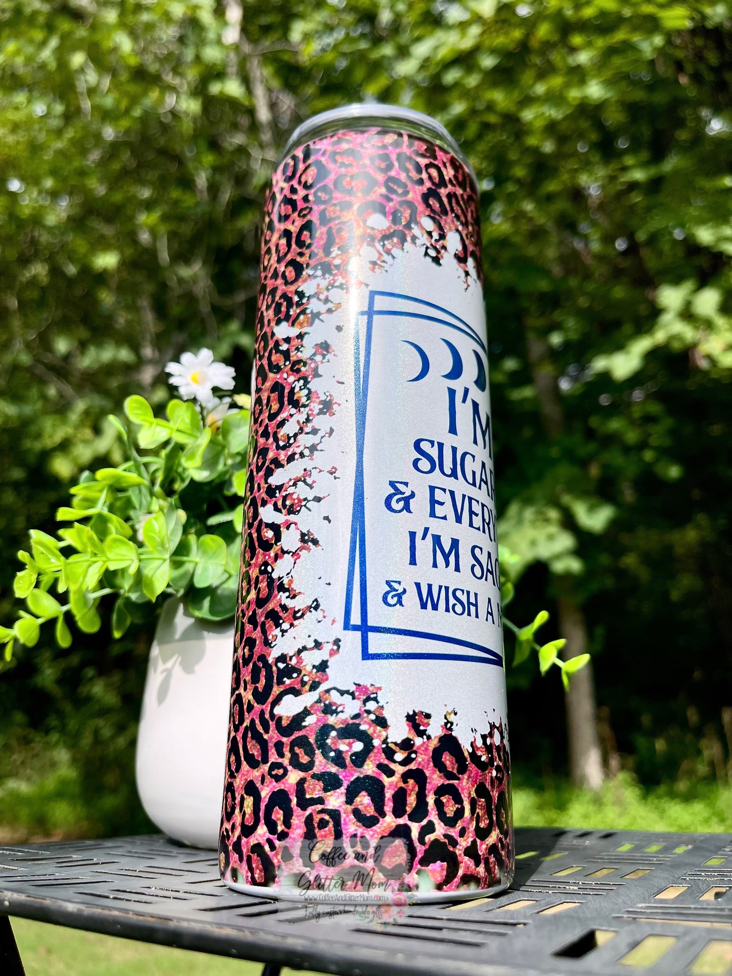 Not Sugar and Spice 20oz Holographic White Skinny Tumbler