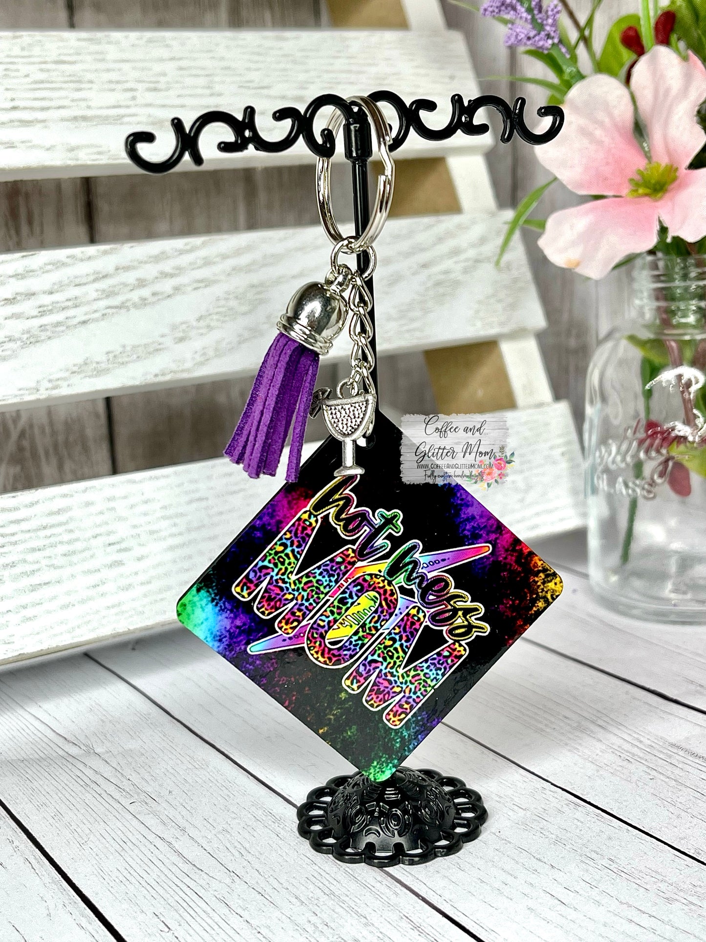 Hot Mess Mom Keychain