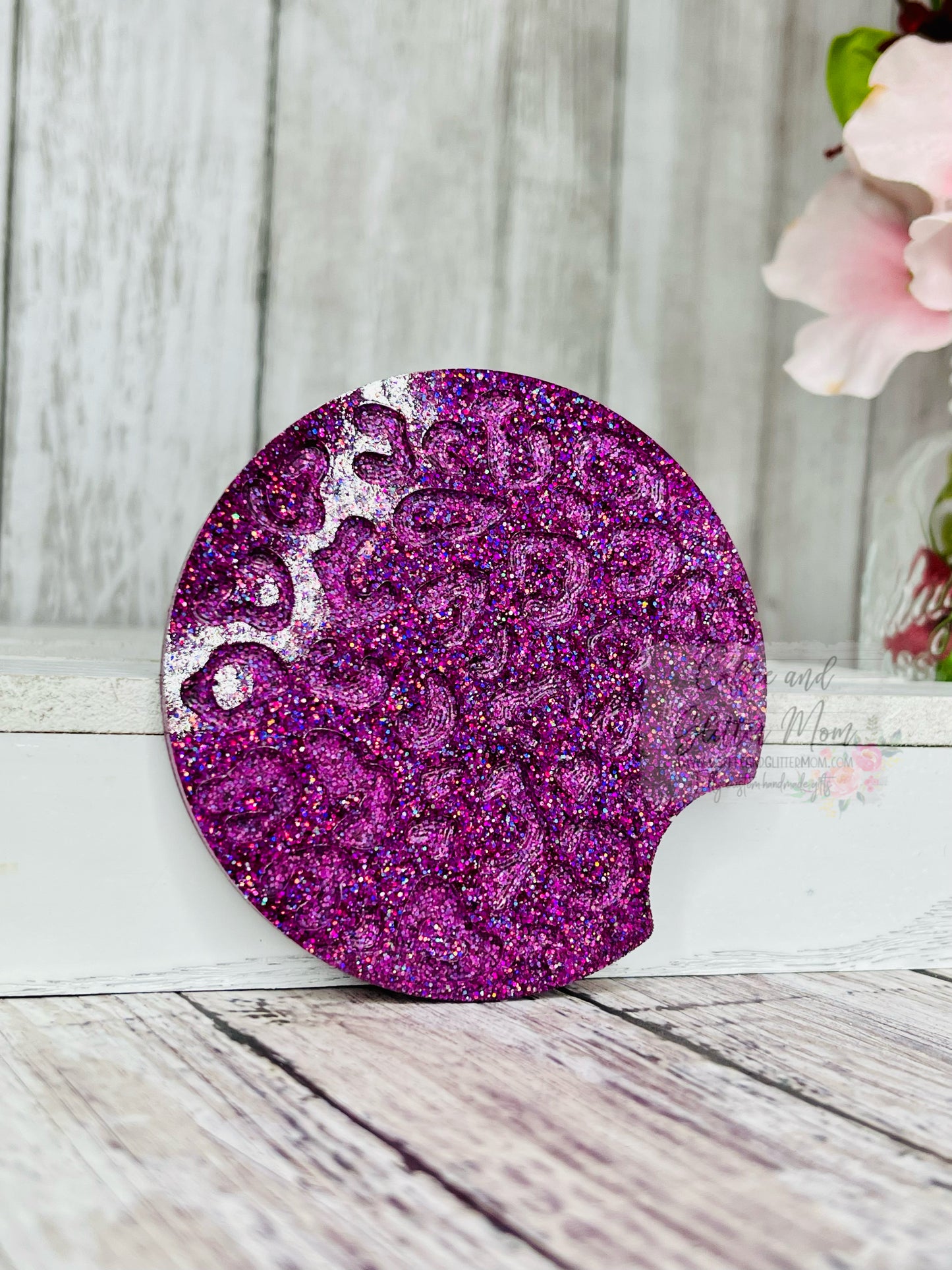 Animal Print Electric Purple Large Car Coaster