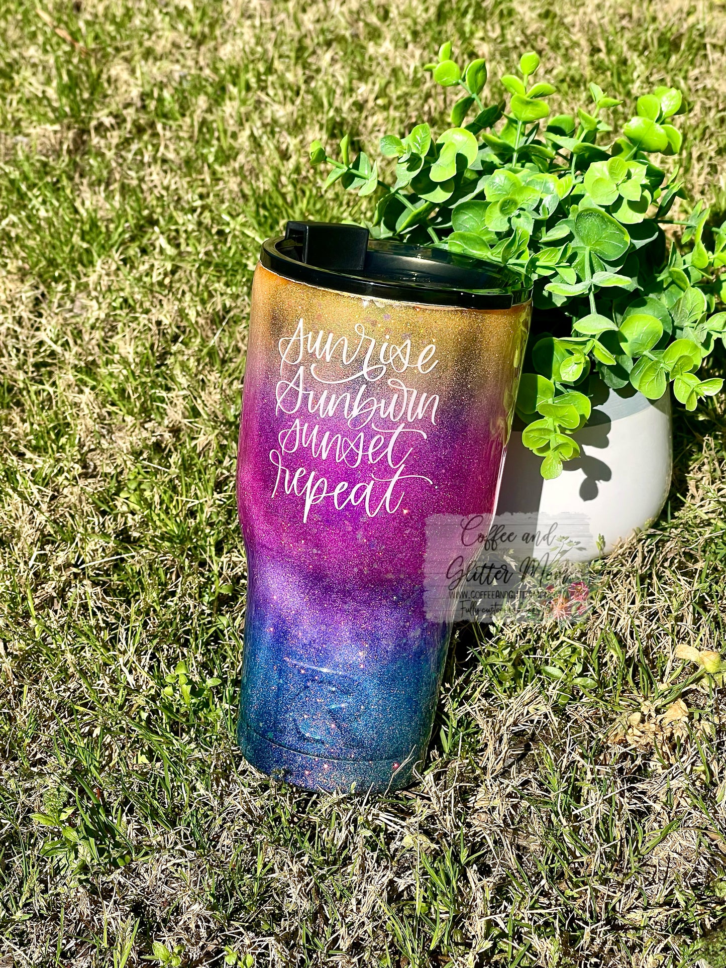 Sunrise Sunburn Sunset Repeat 30oz Rtic Tri-Color Tumbler