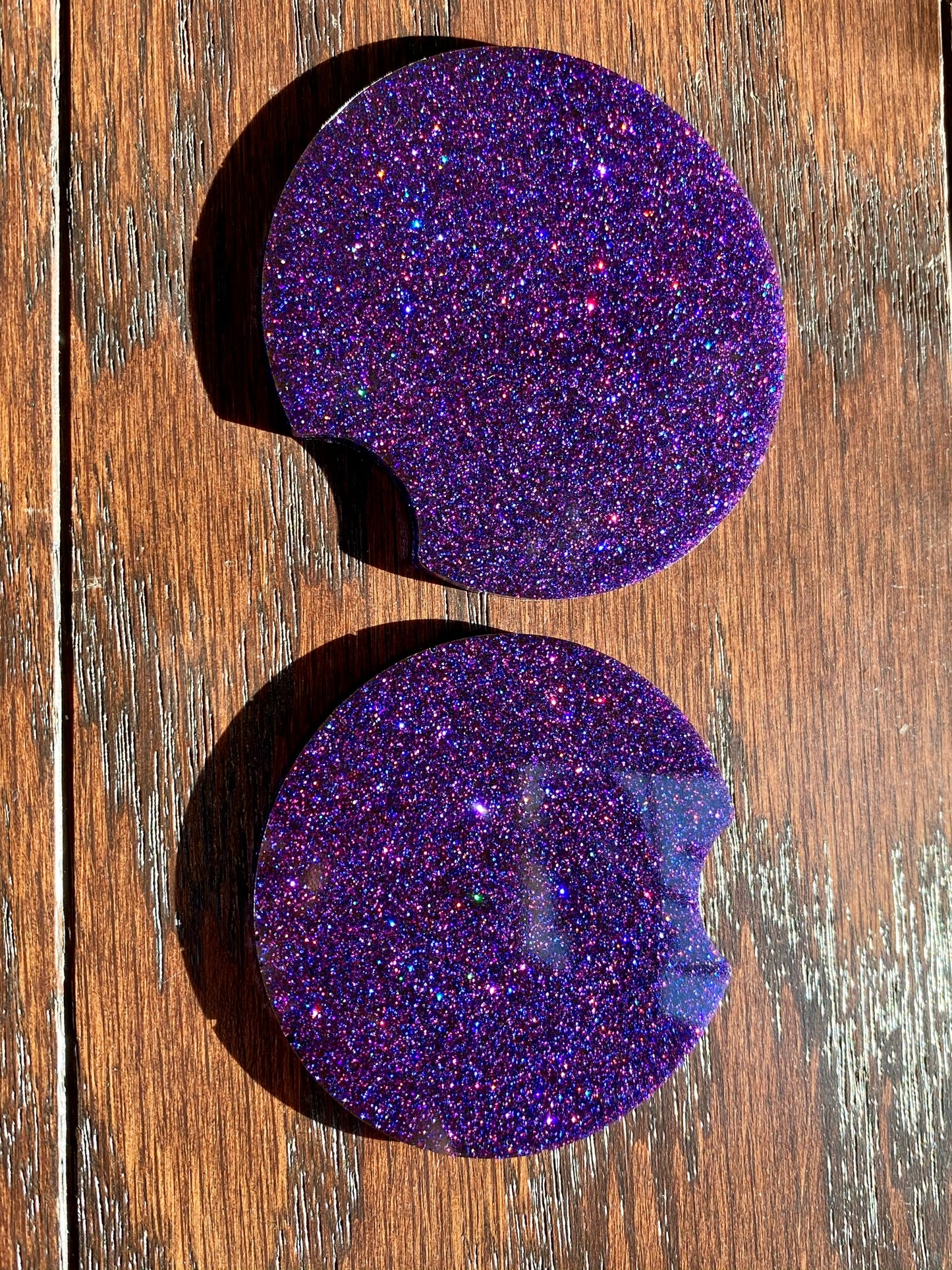 Holo Cosmic Purple Car Coaster Set