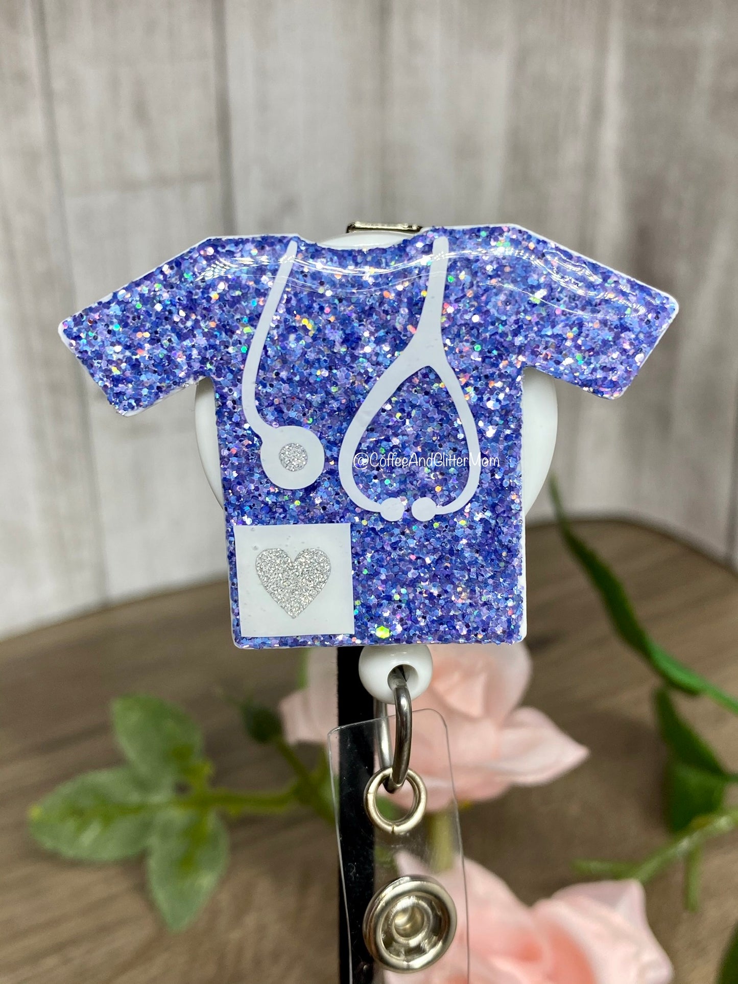 Lavender Scrubs Badge Reel