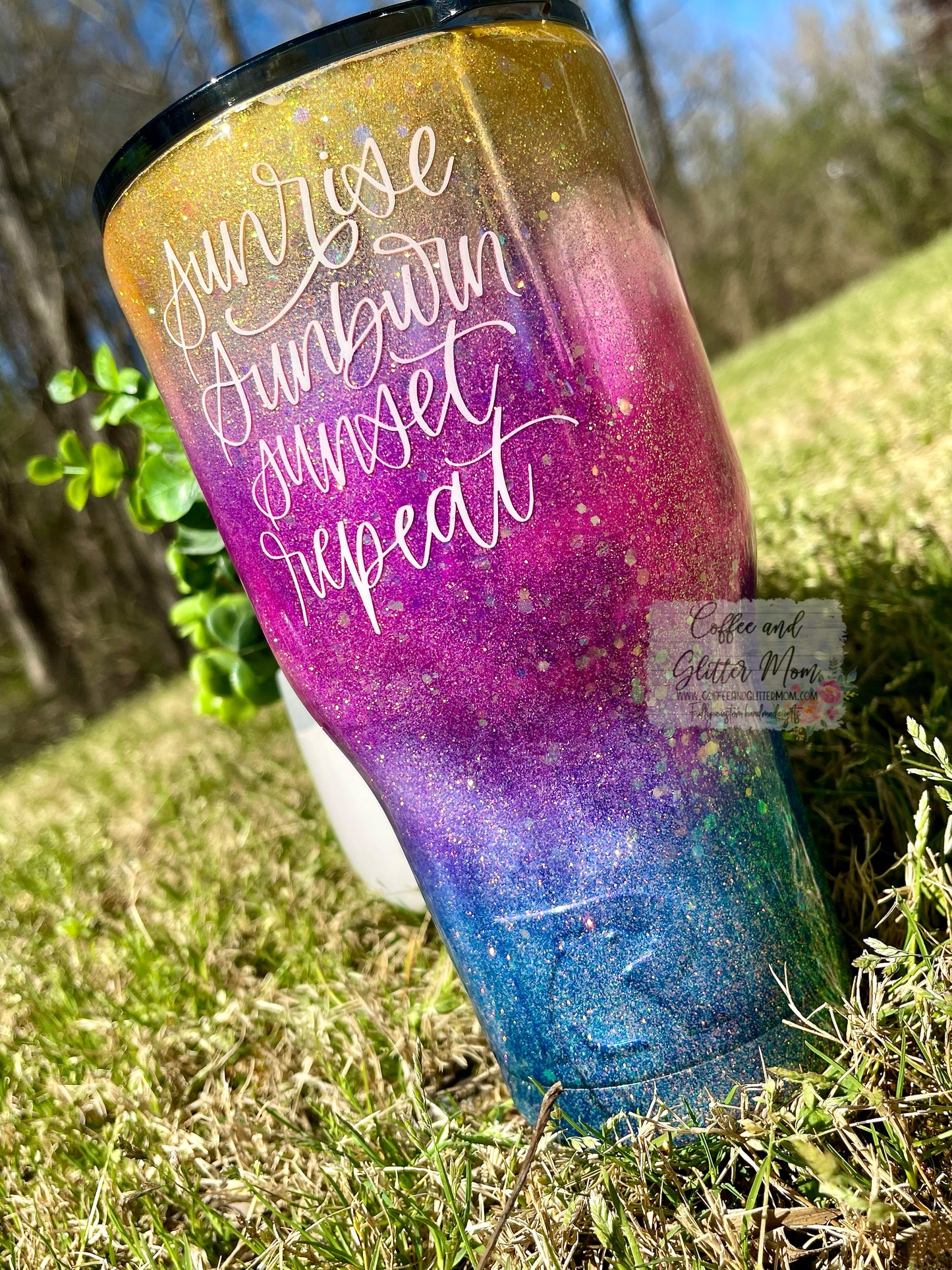 Sunrise Sunburn Sunset Repeat 30oz Rtic Tri-Color Tumbler