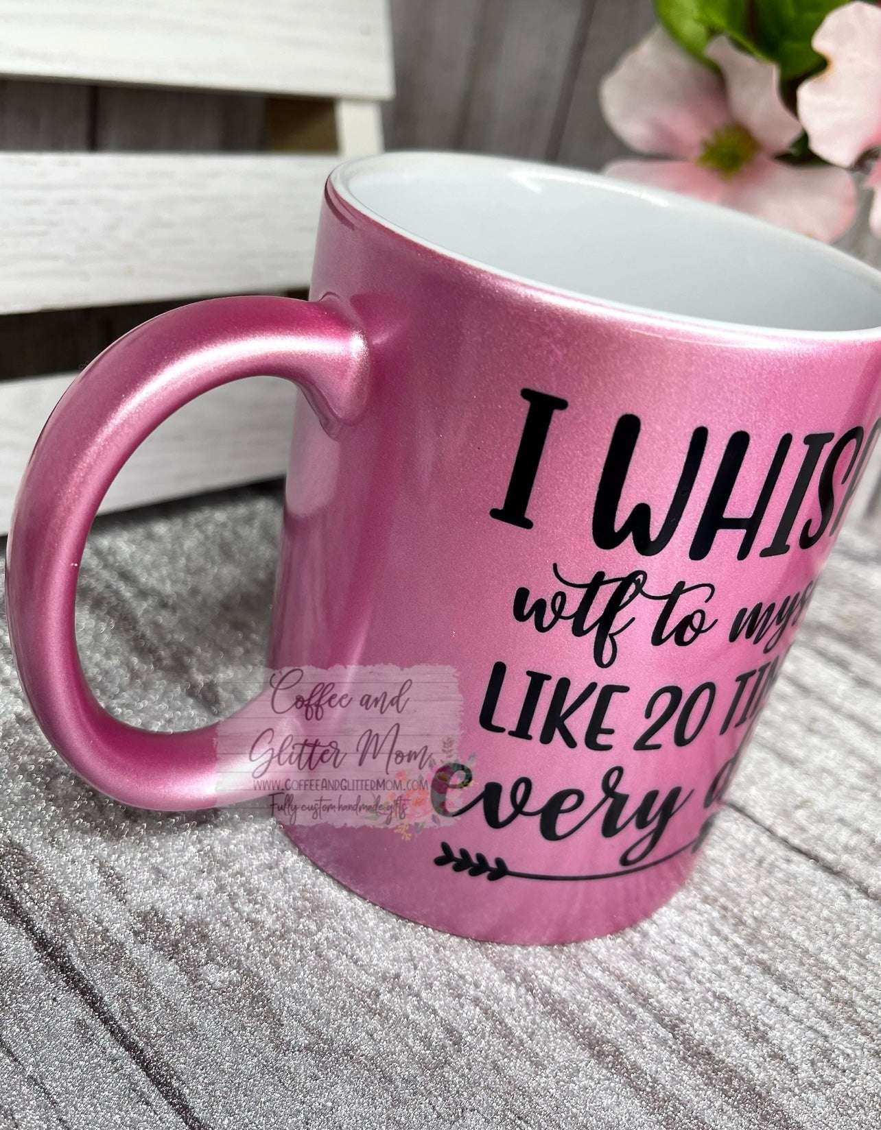 I Whisper WTF Daily 11oz Pink Pearl Ceramic Mug