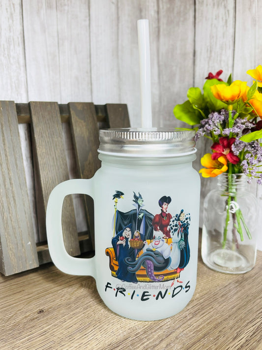Villainess Friends 12oz Mason Jar