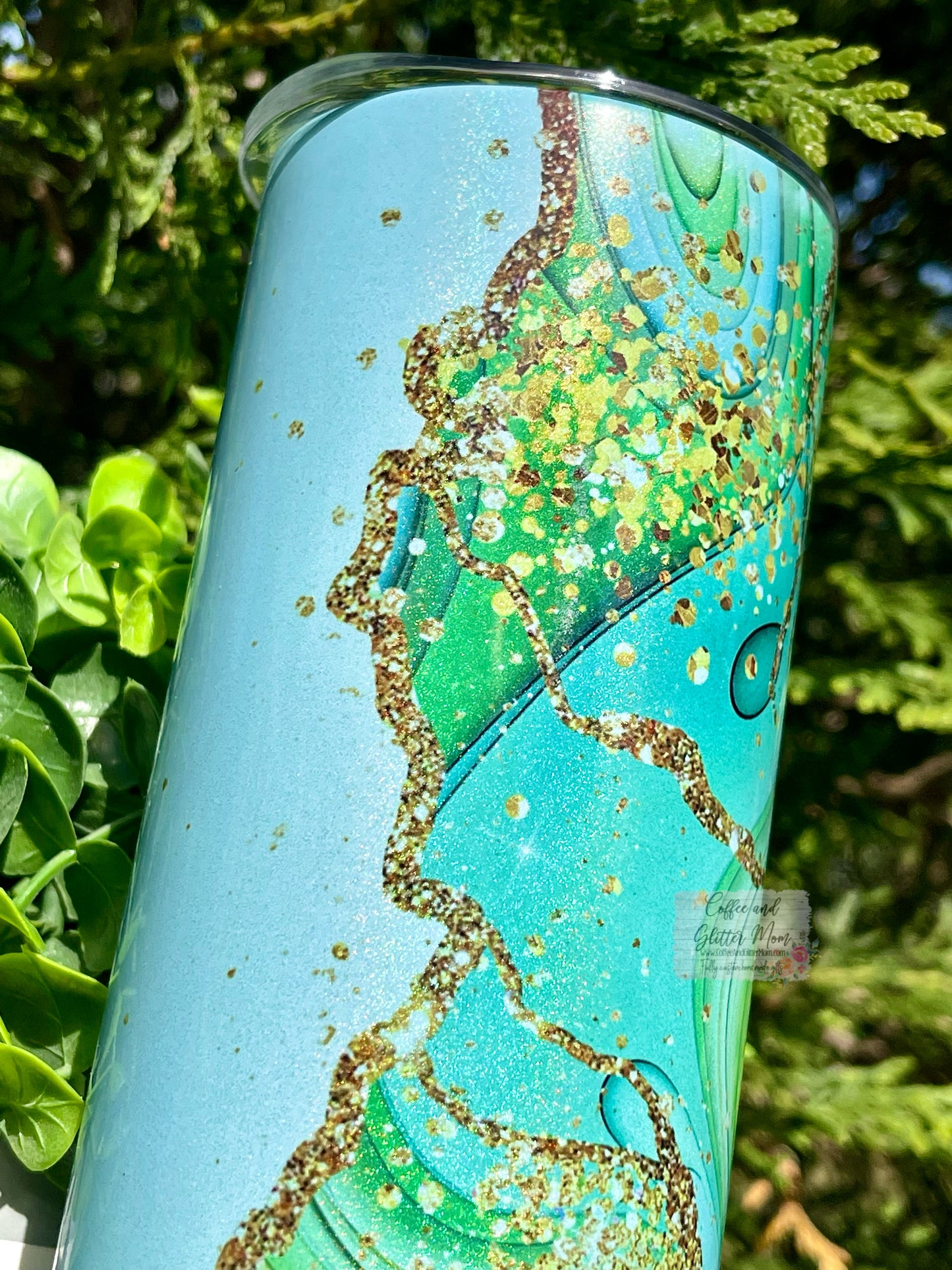 Golden Mint Marble Rainbow 20oz Skinny Tumbler