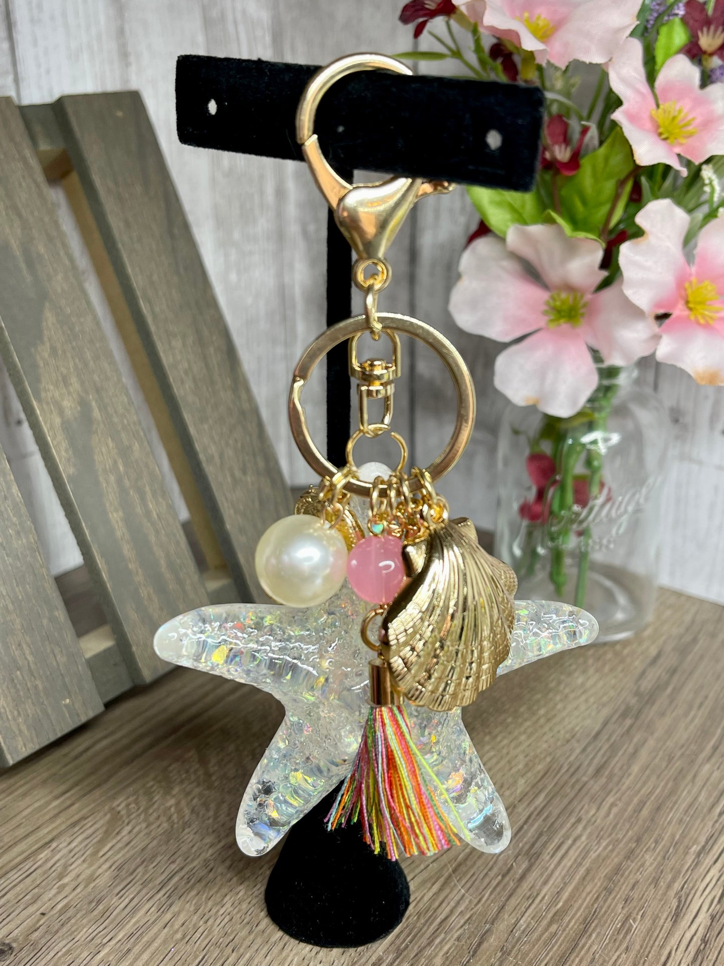Starfish Sparkle Keychain
