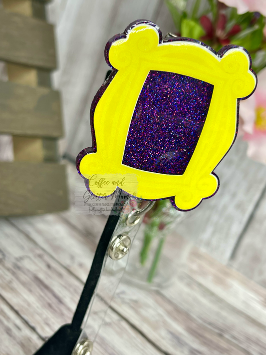 Yellow and Dark Purple Frame Badge Reel